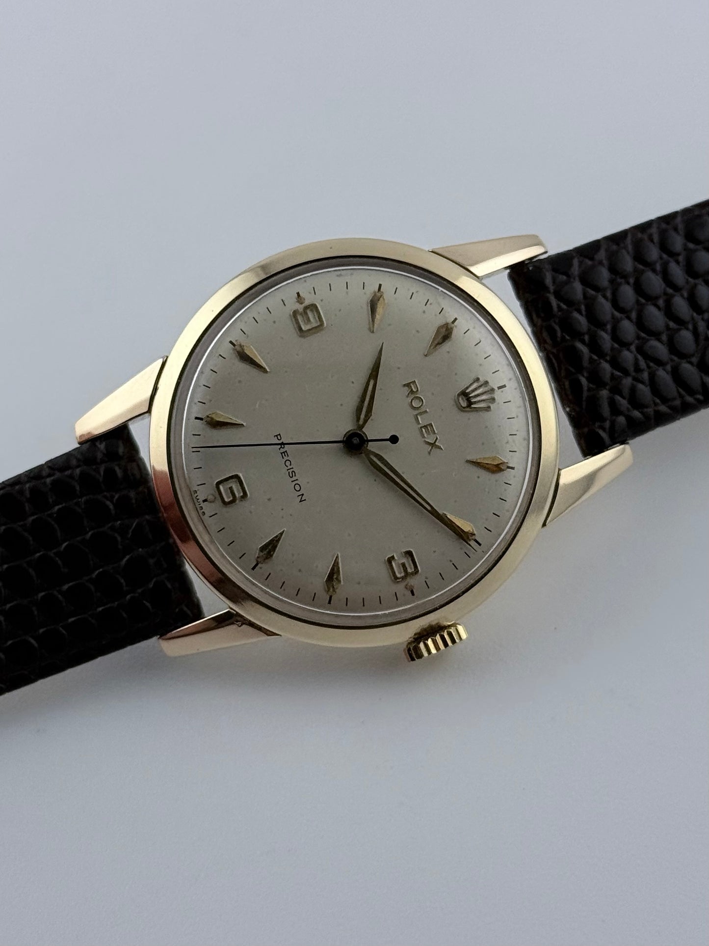 Rolex Precision Manual Wind 9ct Gold - Rare Explorer Dial