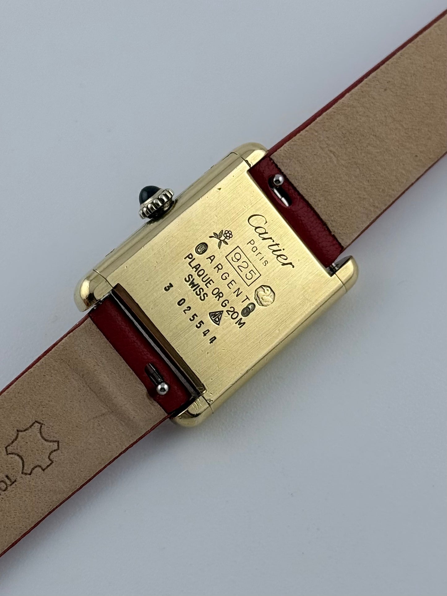 Cartier Must De Paris Tank Manual Wind - 3-025544 Rare Red Dial - Ladies