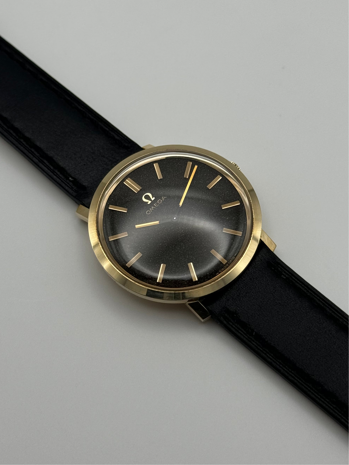 Omega De Ville Manual Wind 9ct Solid Gold - Rare Frosted Dial