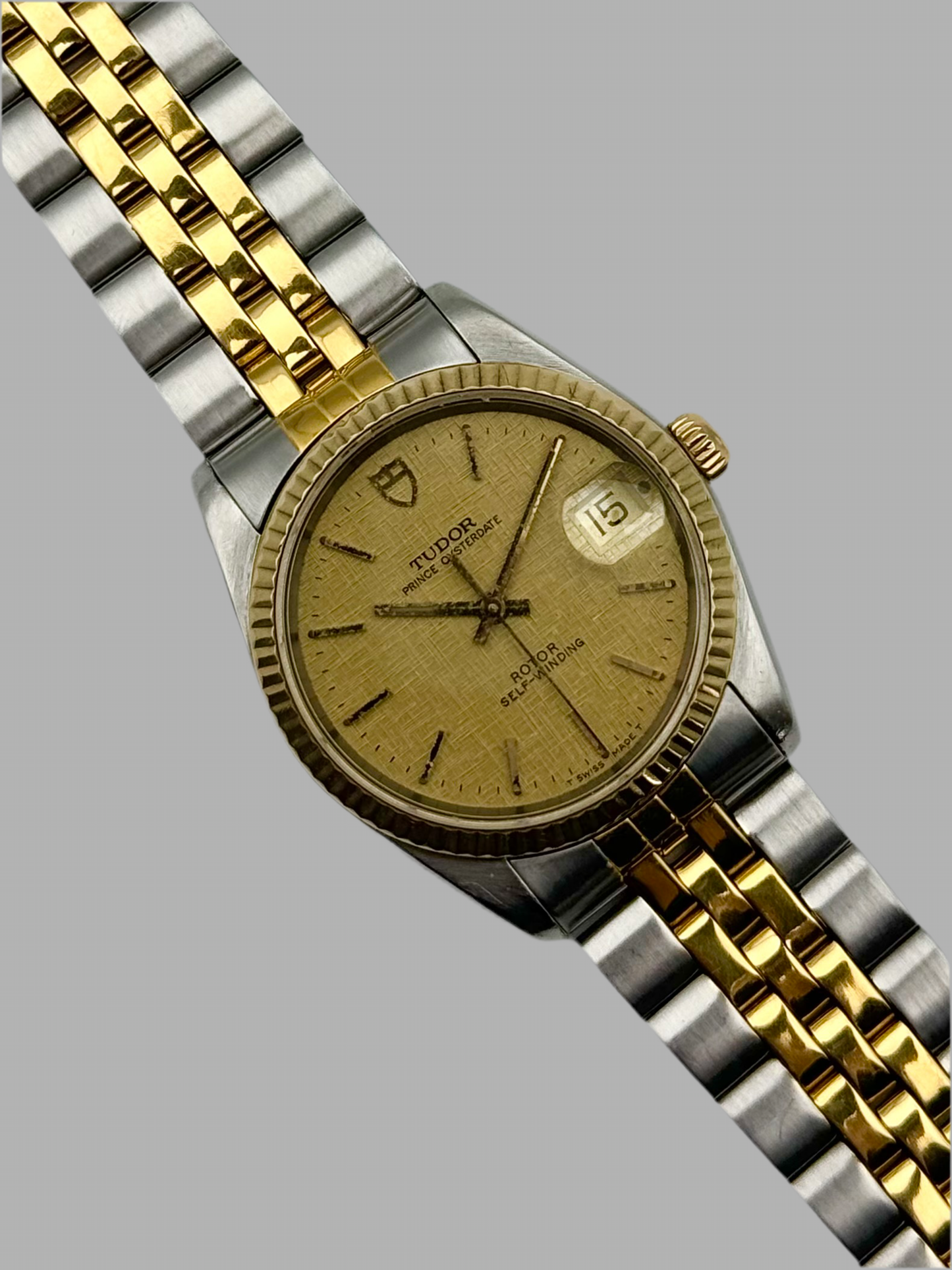 Tudor Prince Oysterdate 74033 Two-Tone - Rare Linen Dial