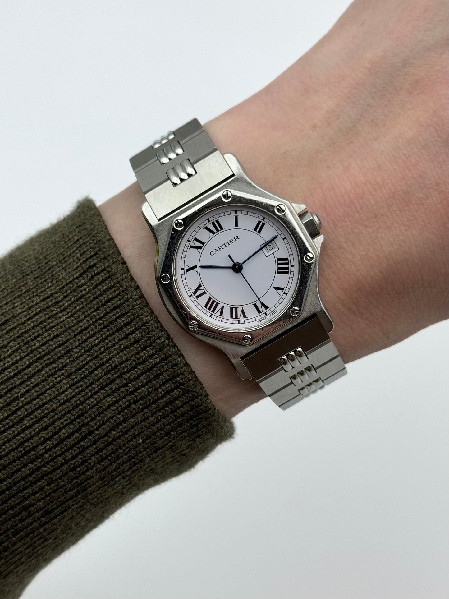 Cartier Santos Octagon Automatic Date 2965 - Special edition Godron Bracelet