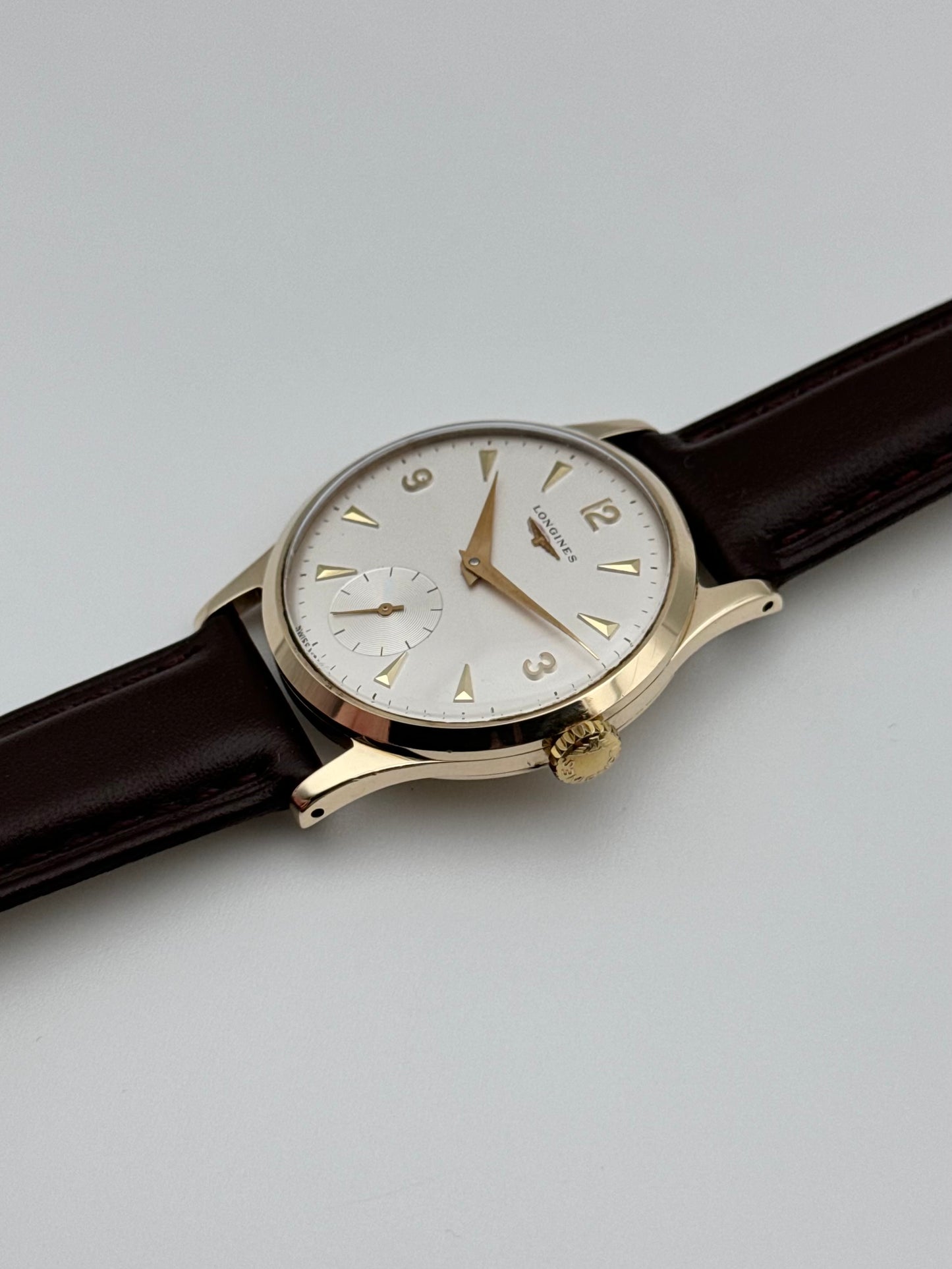 Longines Manual Wind Sub Seconds 9ct Gold - Original Box