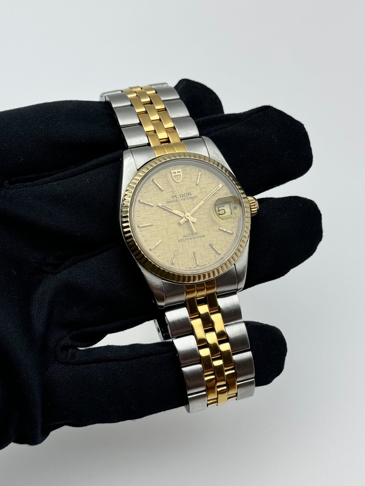 Tudor Prince Oysterdate 74033 Two-Tone - Rare Linen Dial