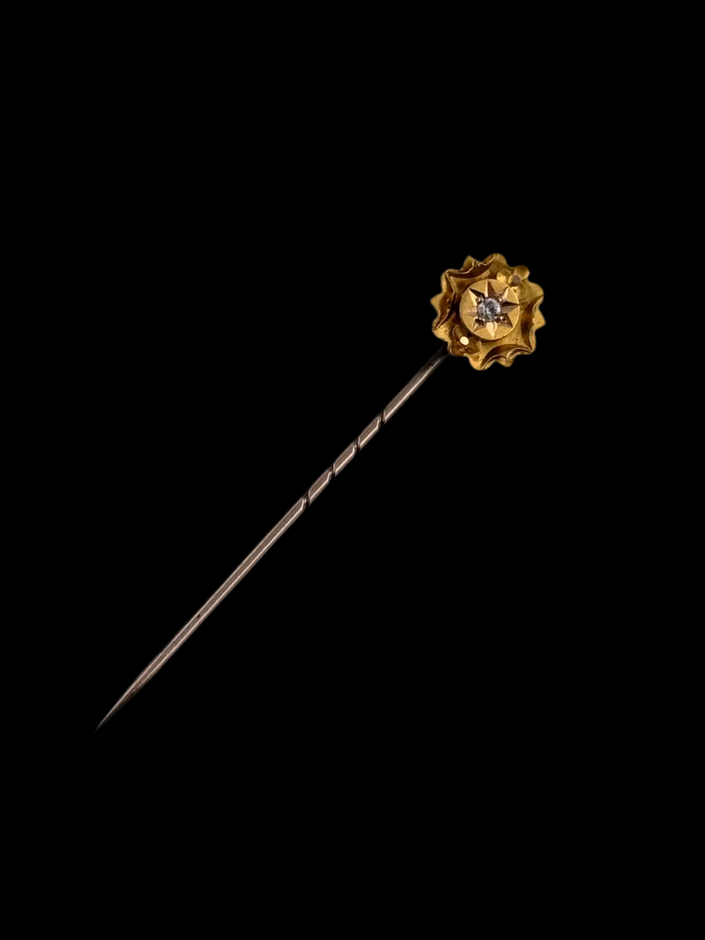 15ct Gold Diamond Antique Stick Pin - Early 1900s