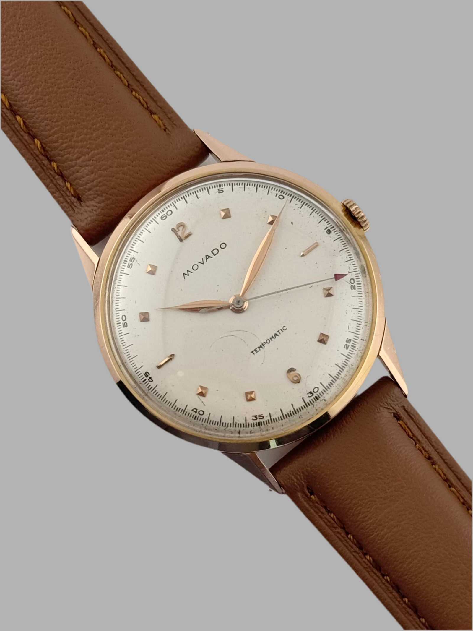 Movado Tempomatic Bumper 18ct Rose Gold Collector's Watch