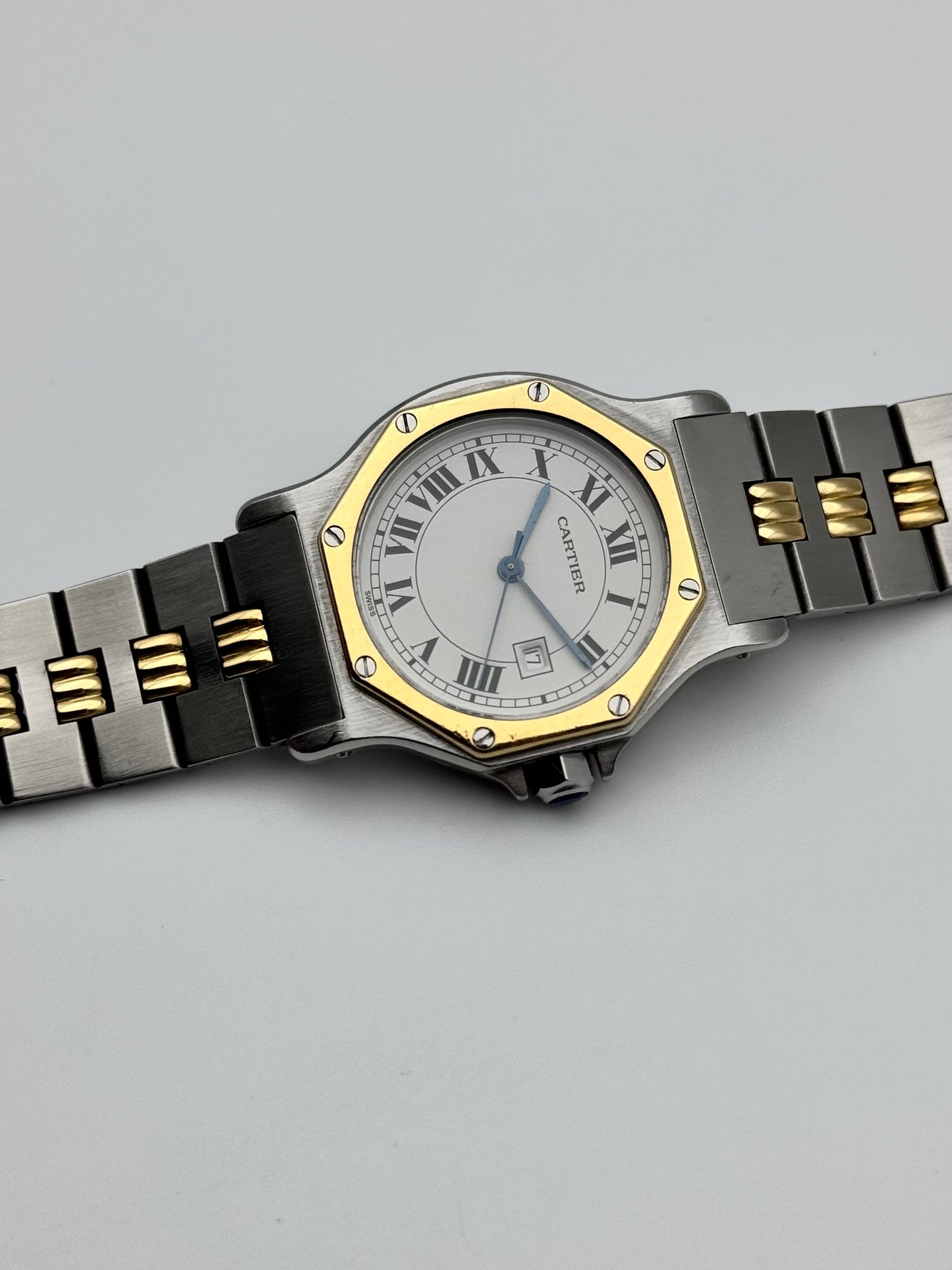 Cartier Santos Octagon Automatic Date 2966 - Special edition Gordon Bracelet - Original Box