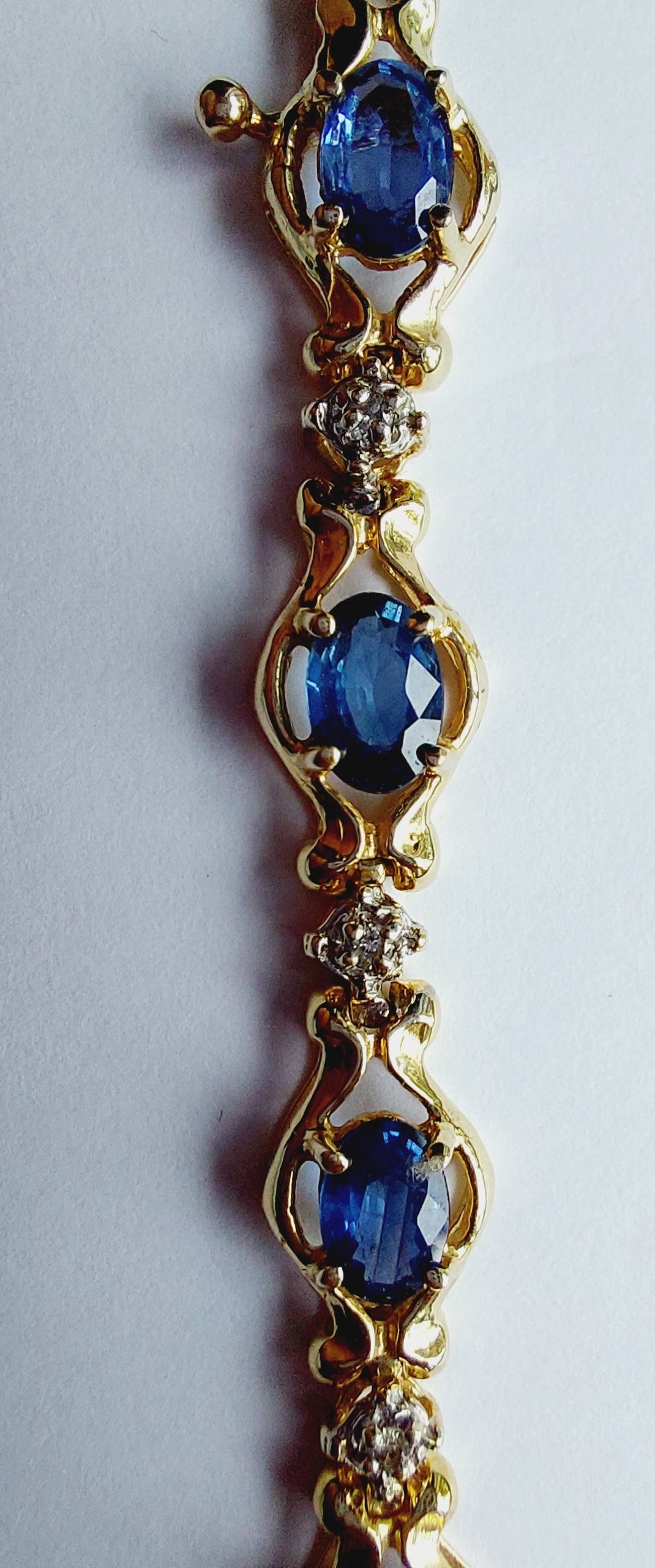 14ct Gold Bracelet with Sapphires and Diamonds - Gift Box