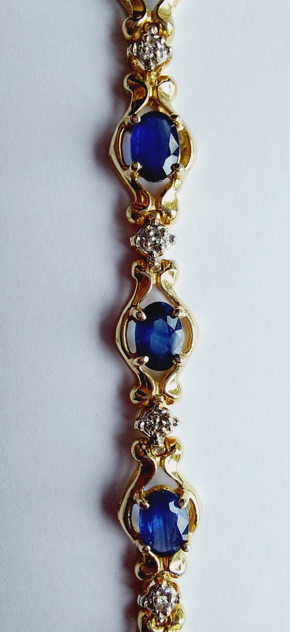 14ct Gold Bracelet with Sapphires and Diamonds - Gift Box