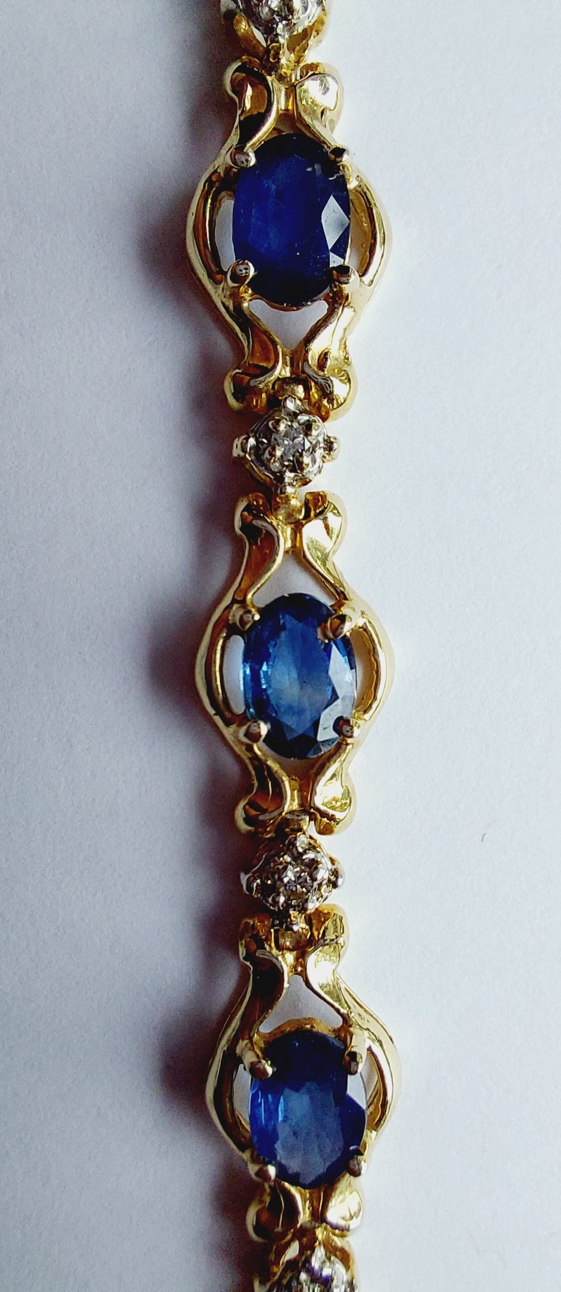 14ct Gold Bracelet with Sapphires and Diamonds - Gift Box