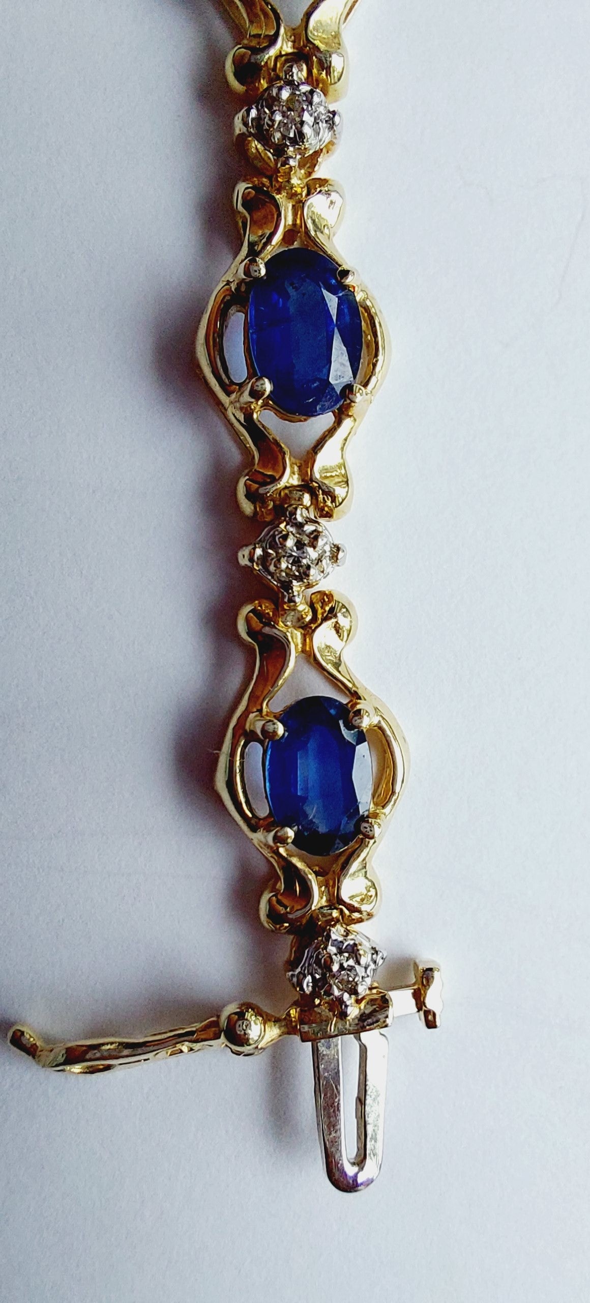 14ct Gold Bracelet with Sapphires and Diamonds - Gift Box