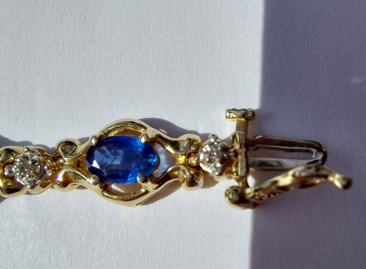 14ct Gold Bracelet with Sapphires and Diamonds - Gift Box
