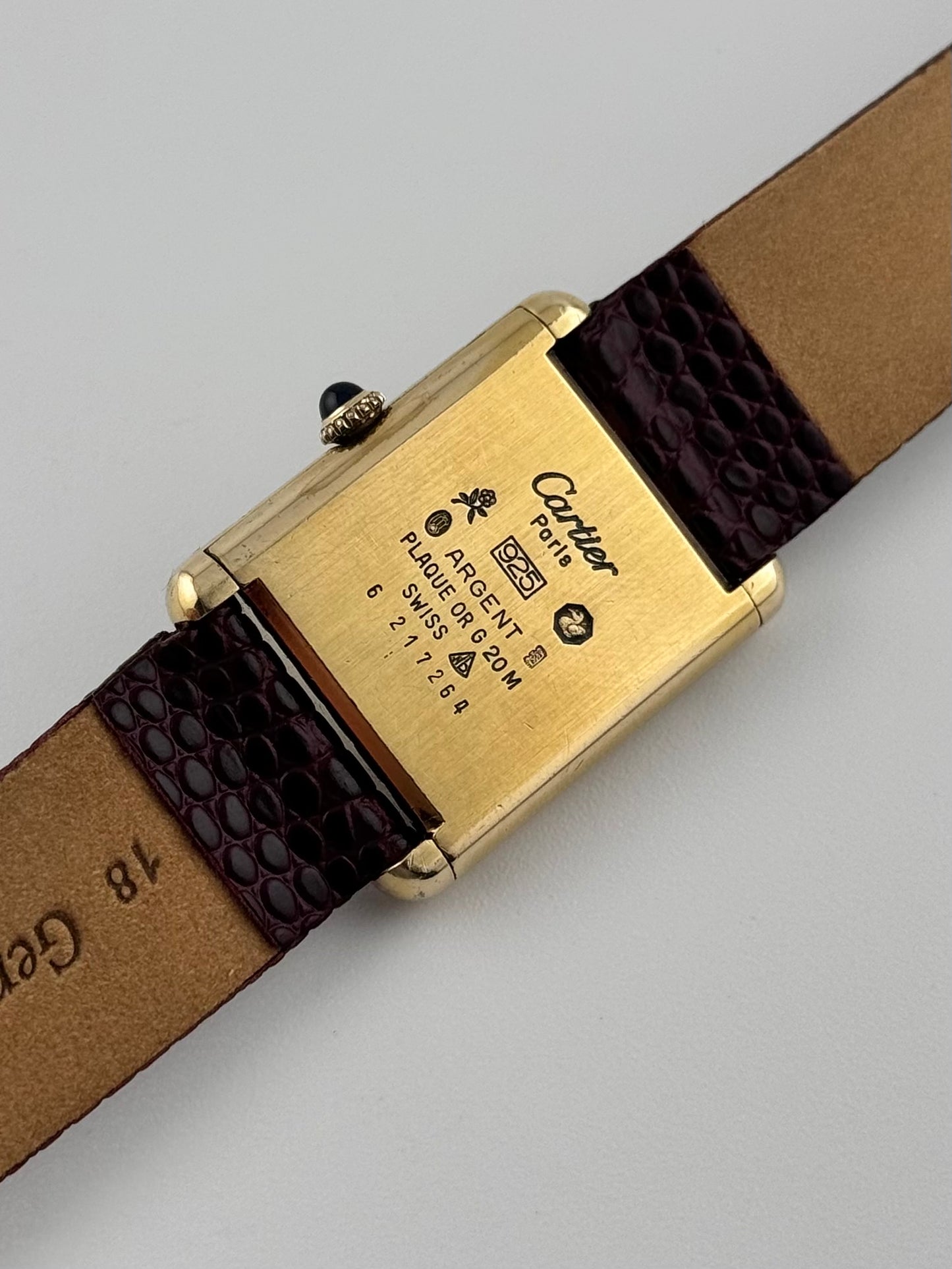 Cartier Must De Paris Tank Manual Wind - 6-217264 Burgundy Dial