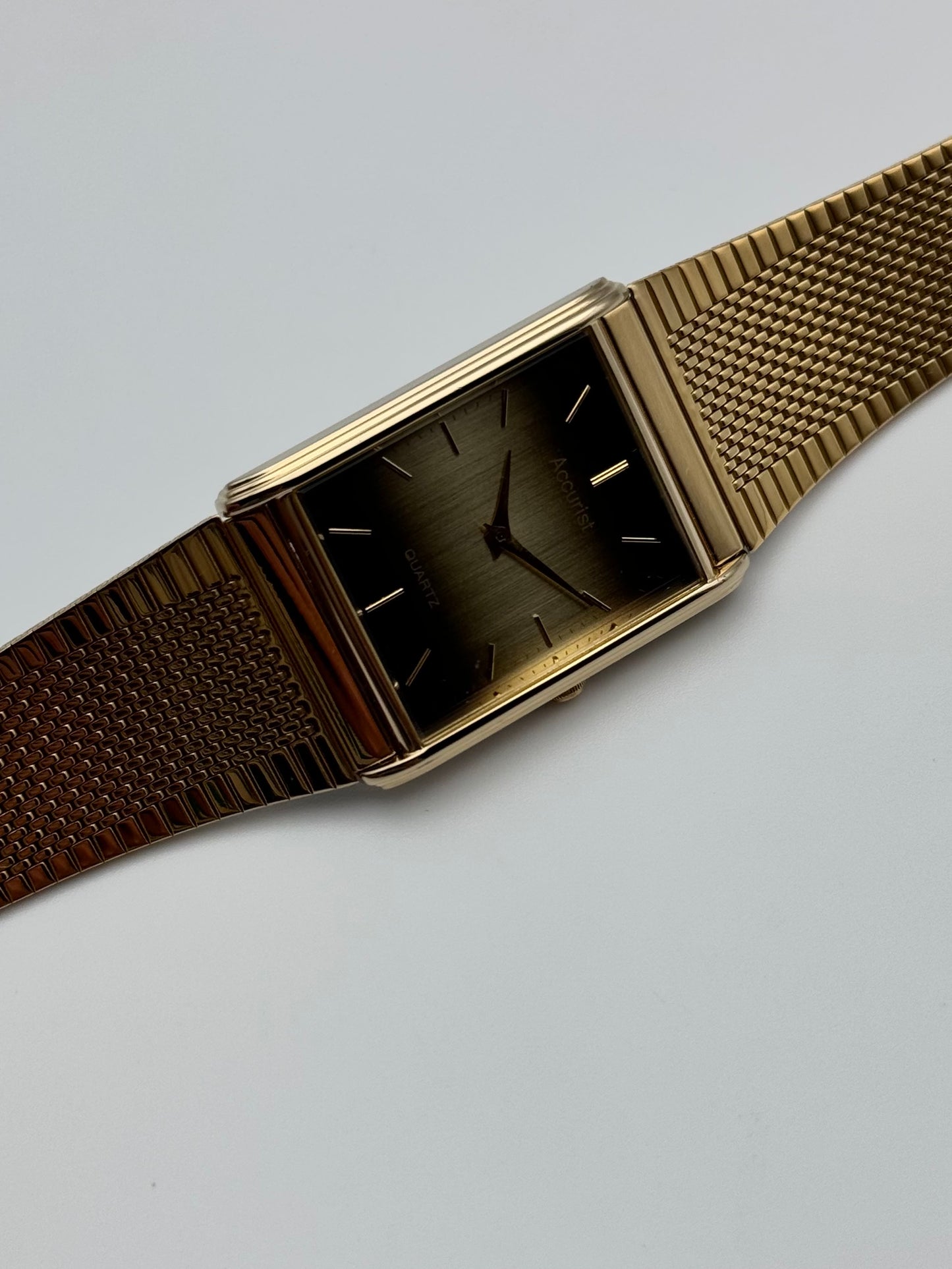 Accurist Tank Date Quartz Rare Dial - Original Box