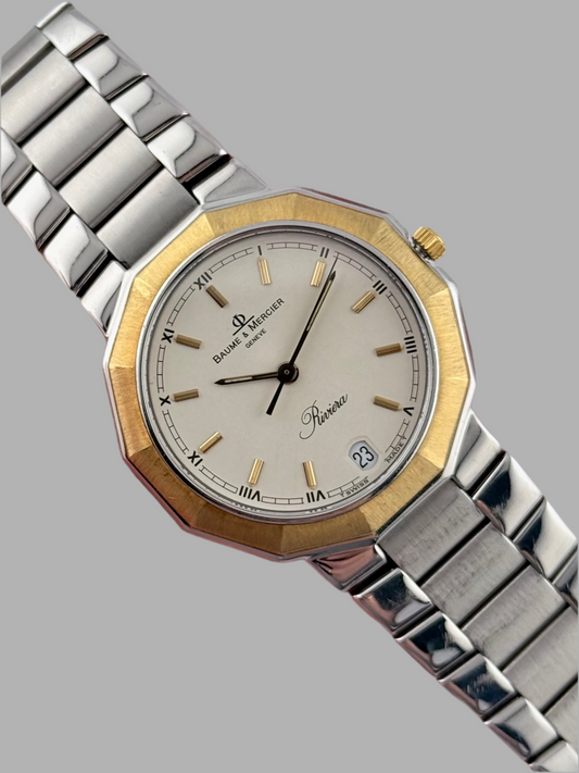 Baume Mercier Geneve Riviera - Quartz Date - 5131.3 - 18ct Gold and Steel