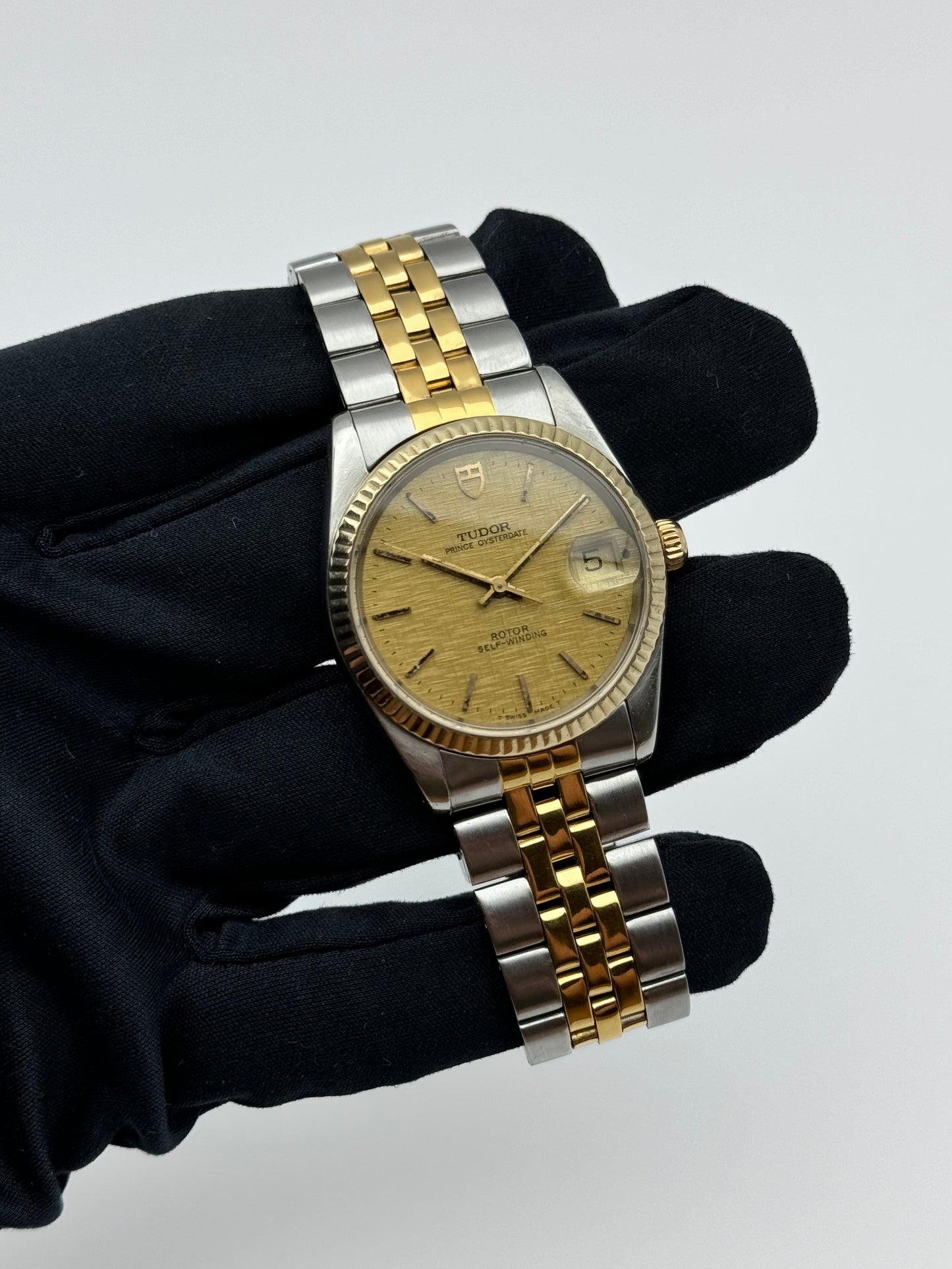 Tudor Prince Oysterdate 74033 Two-Tone - Rare Linen Dial