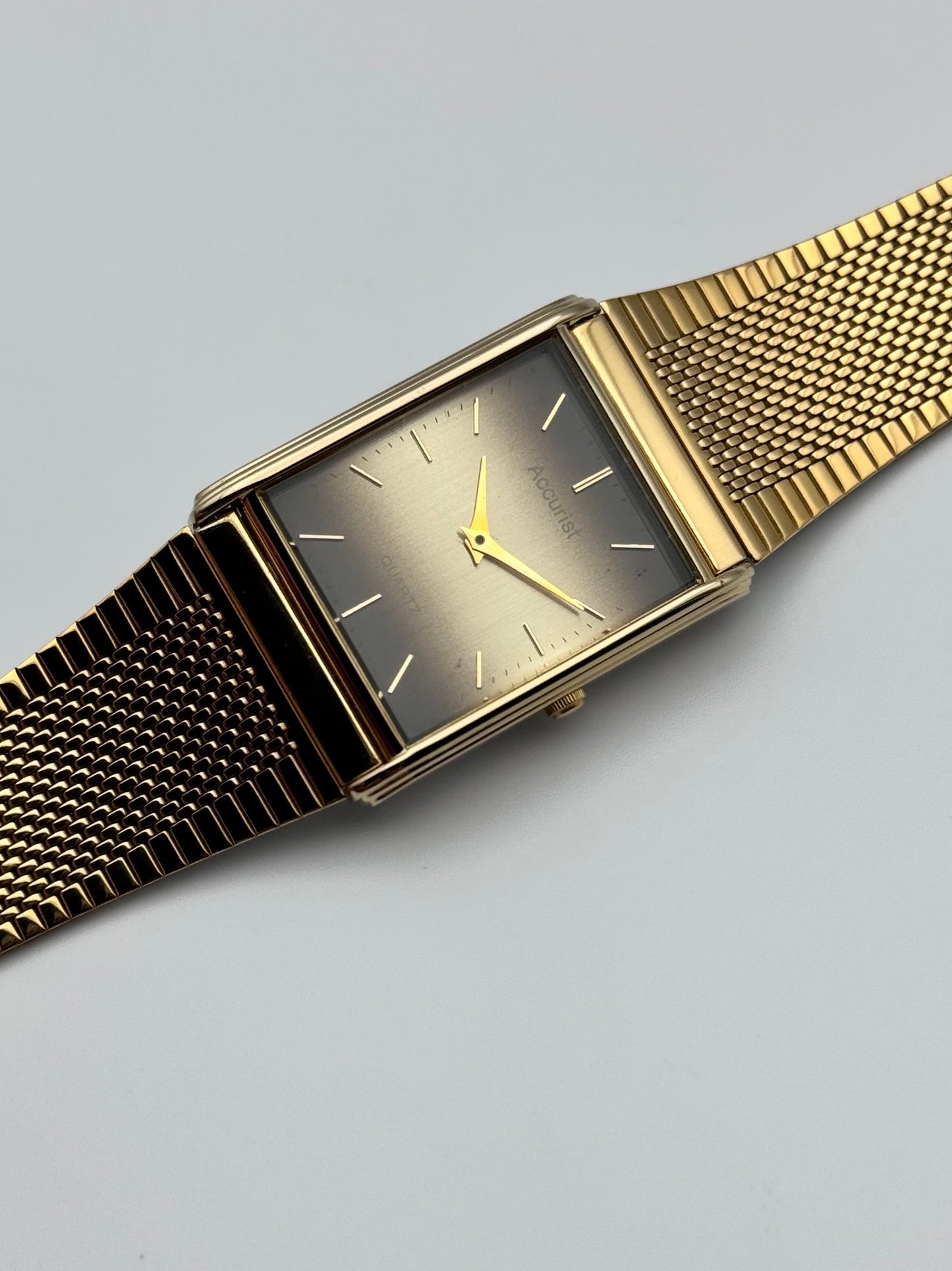 Accurist Tank Date Quartz Rare Dial - Original Box