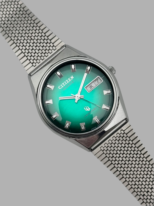 Citizen Cryston Quartz - JDM - Rare Green Dial - 4-710053Y