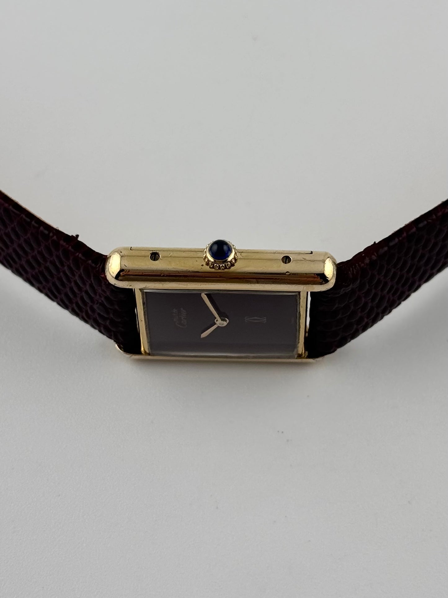 Cartier Must De Paris Tank Manual Wind - 6-217264 Burgundy Dial