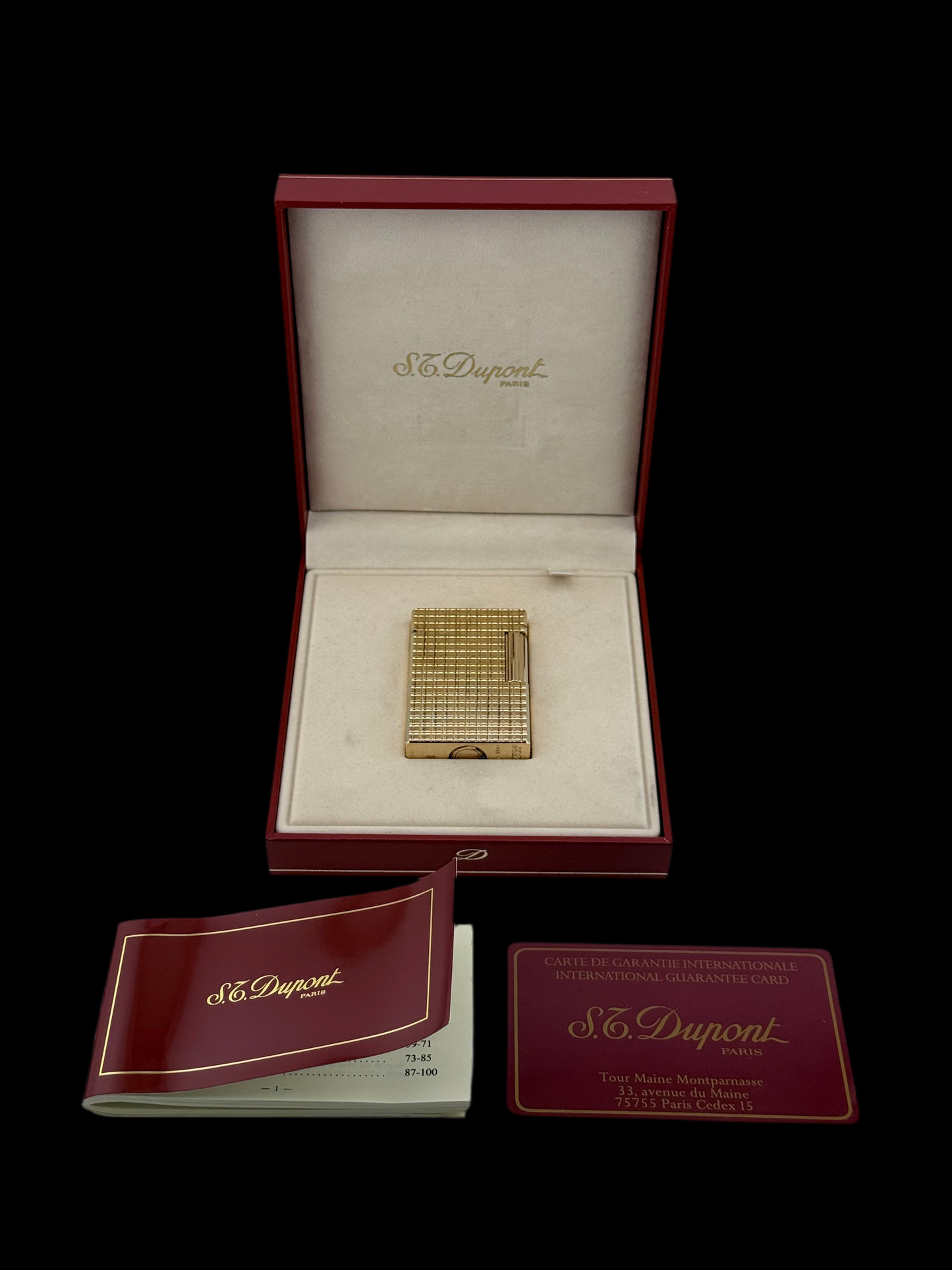 St Dupont Ligne 1 Lighter - 1990 - Near Mint - Box and Papers