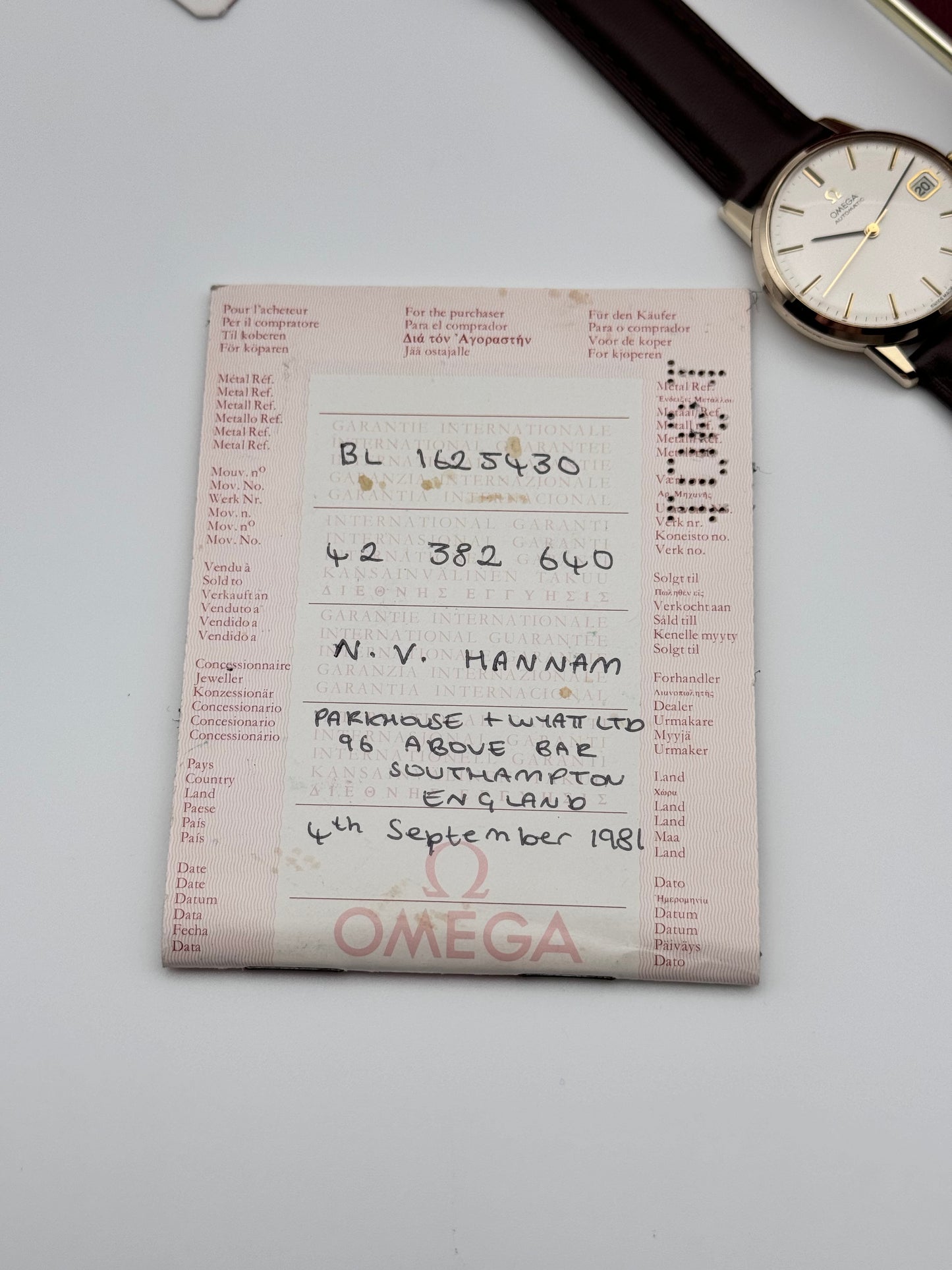 Omega Geneve Automatic 9ct Gold 162.5430 - Original Box, Papers & Hang Tag