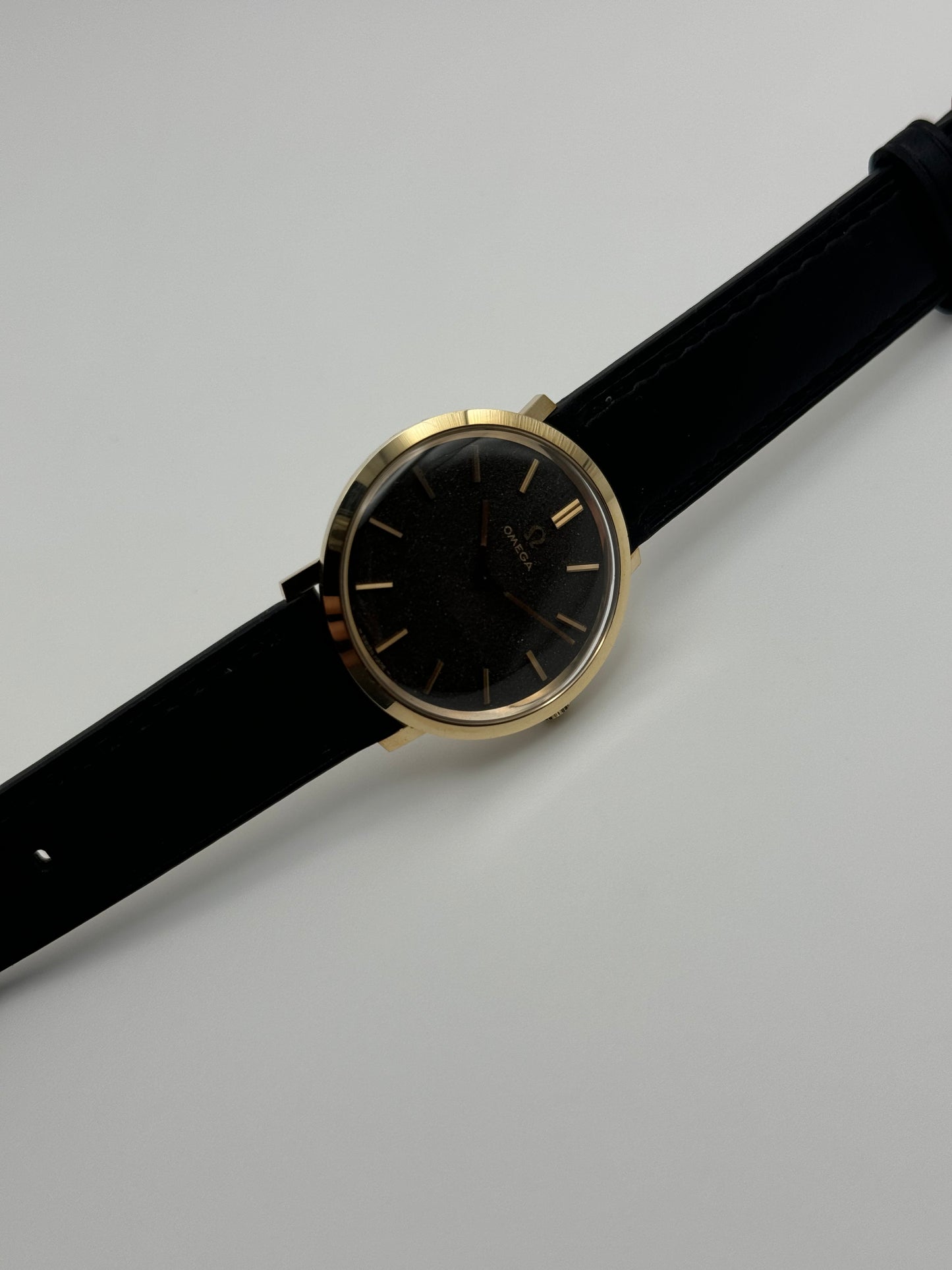 Omega De Ville Manual Wind 9ct Solid Gold - Rare Frosted Dial