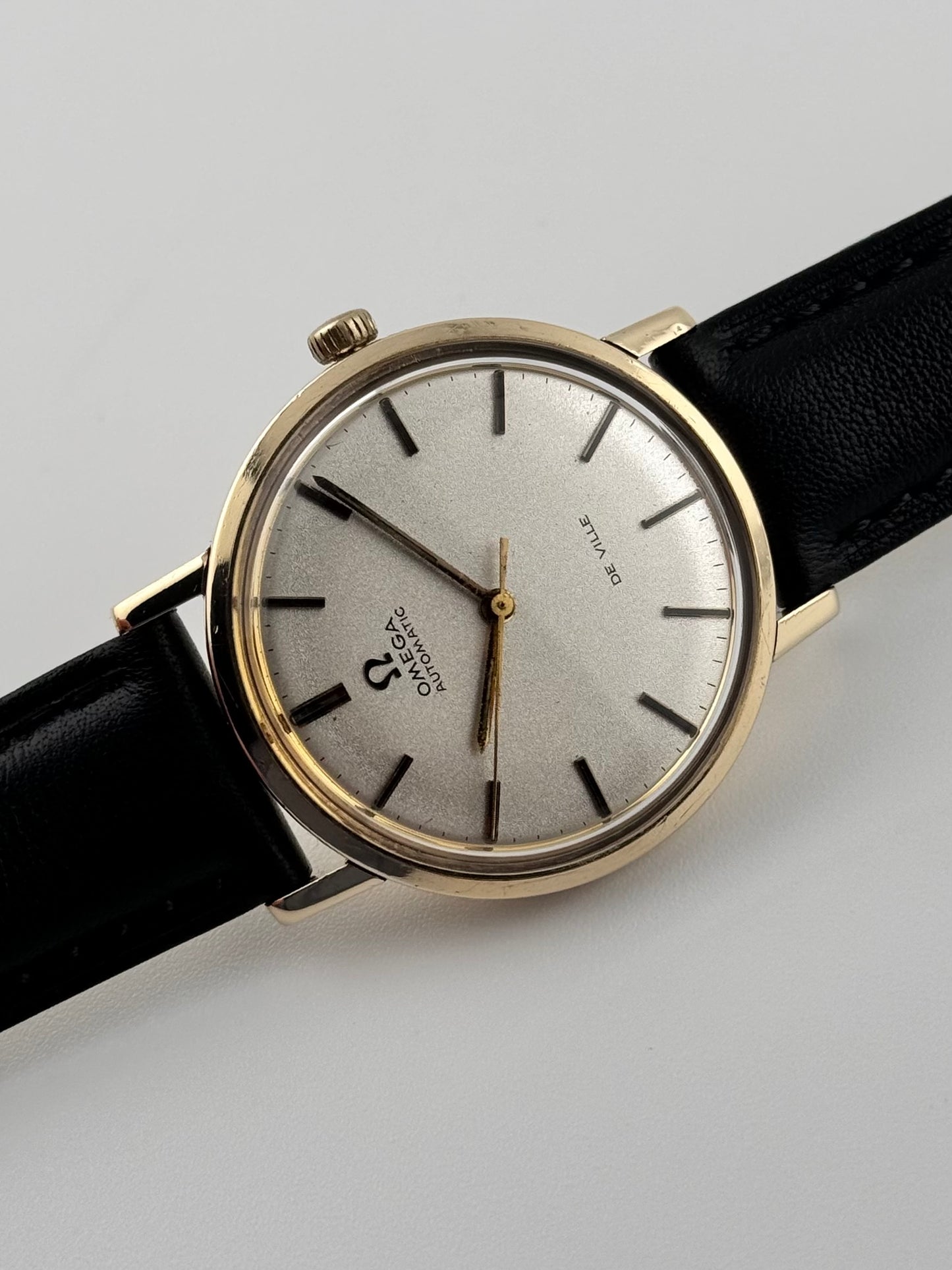 Omega De Ville Automatic Date 9ct Solid Gold - 166.5010 - Rare Frosted Dial