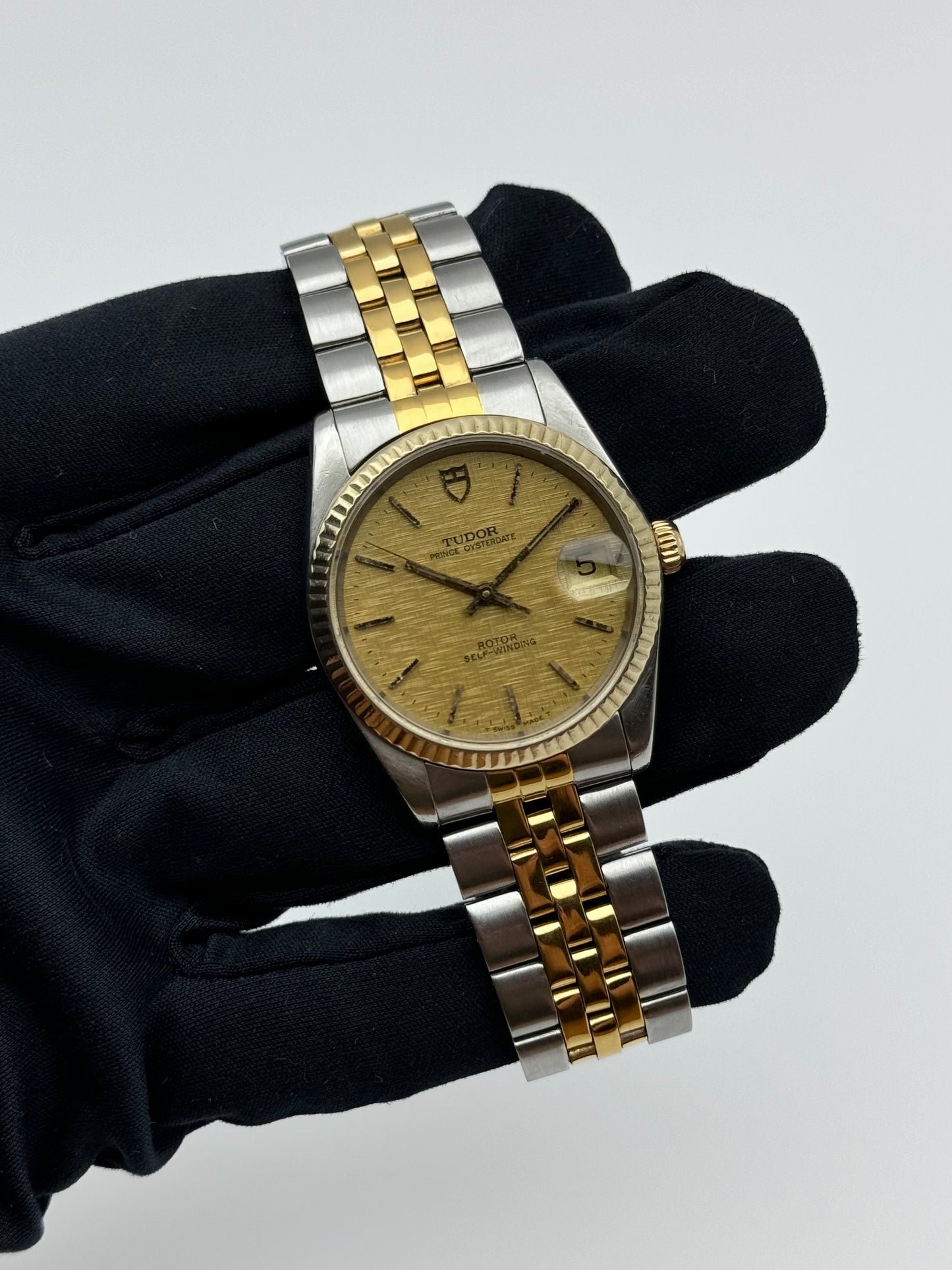 Tudor Prince Oysterdate 74033 Two-Tone - Rare Linen Dial