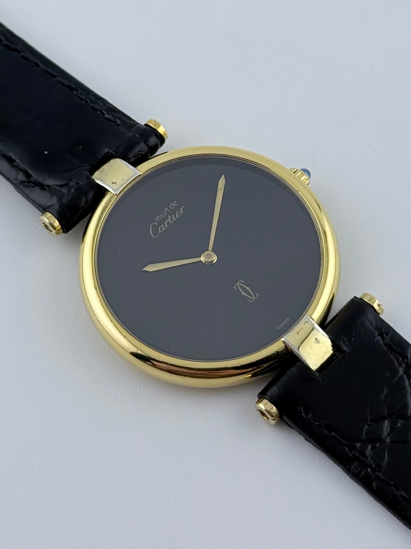 Cartier Vendome must de Vermeil Quartz - 17 - Black Dial