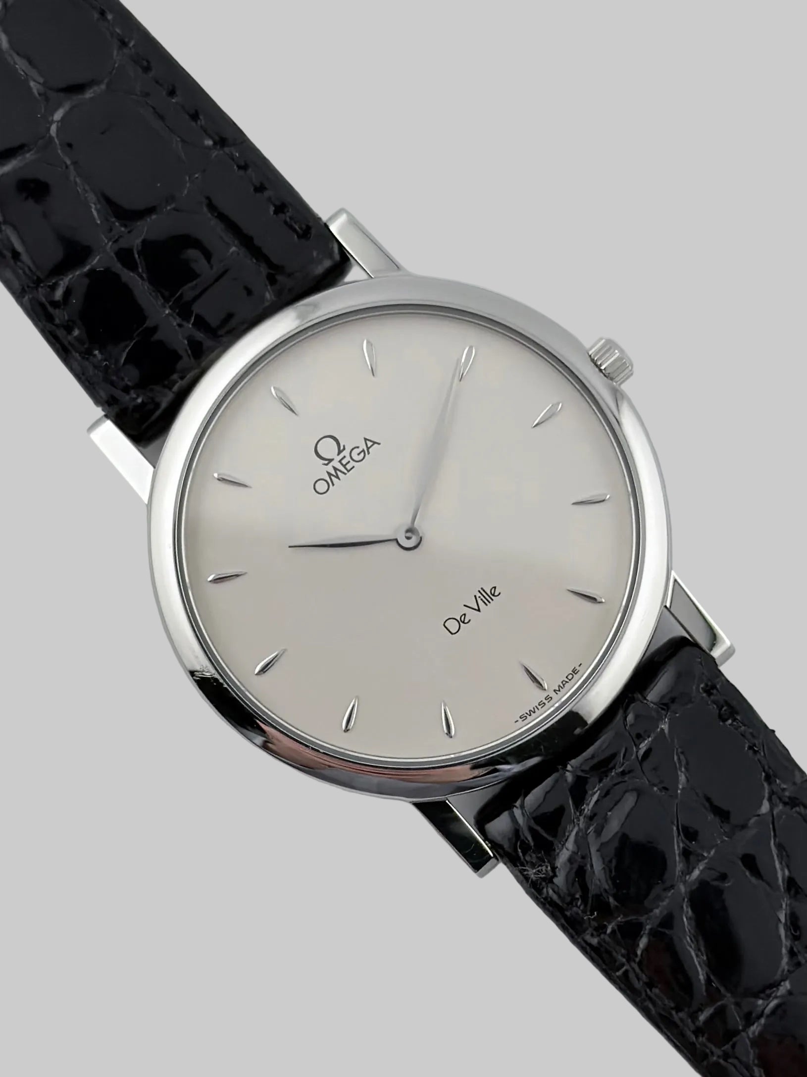 tr0908【PK】良品 【OMEGA】 クォーツ DeVille デビル 白文字盤