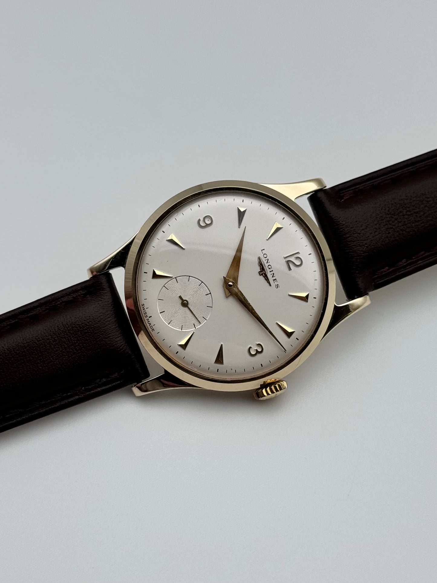 Longines Manual Wind Sub Seconds 9ct Gold - Original Box