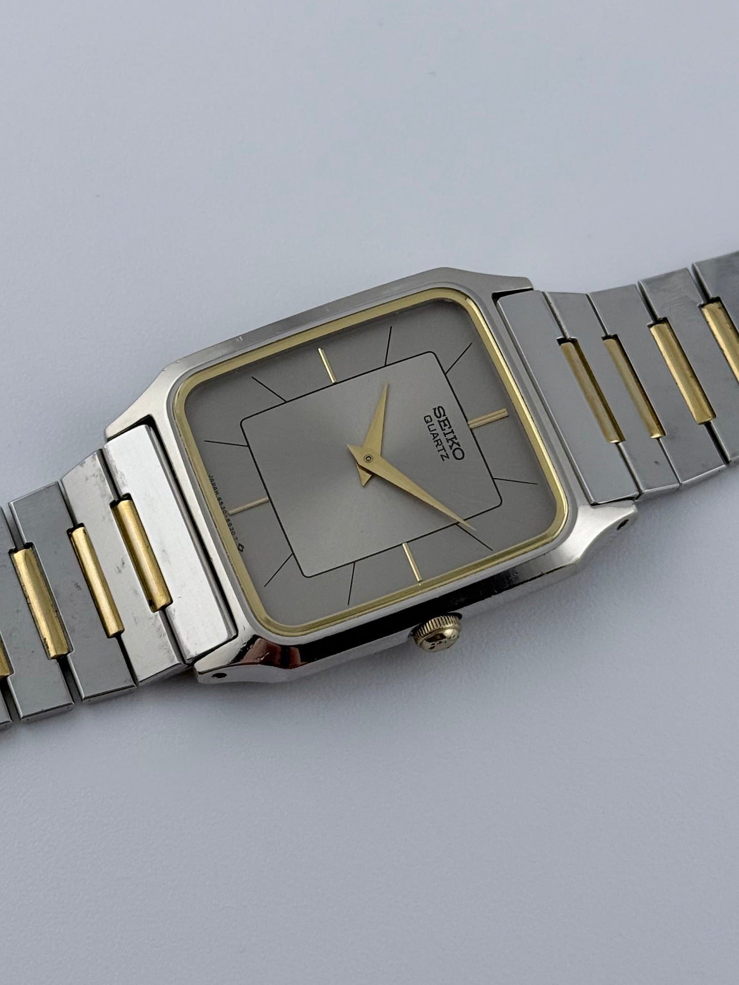 Seiko Tank Quartz 6530 - Rare Two Tone Sunburst Dial