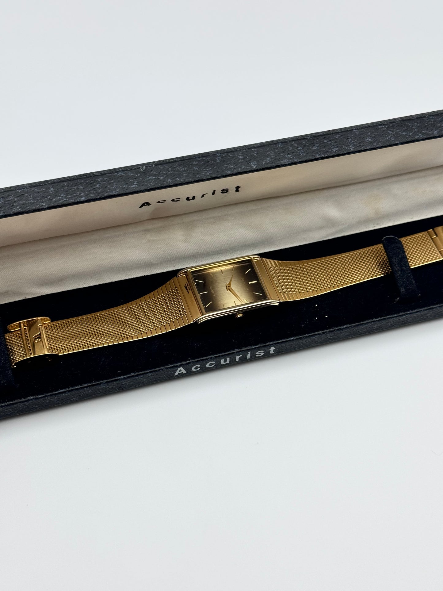 Accurist Tank Date Quartz Rare Dial - Original Box