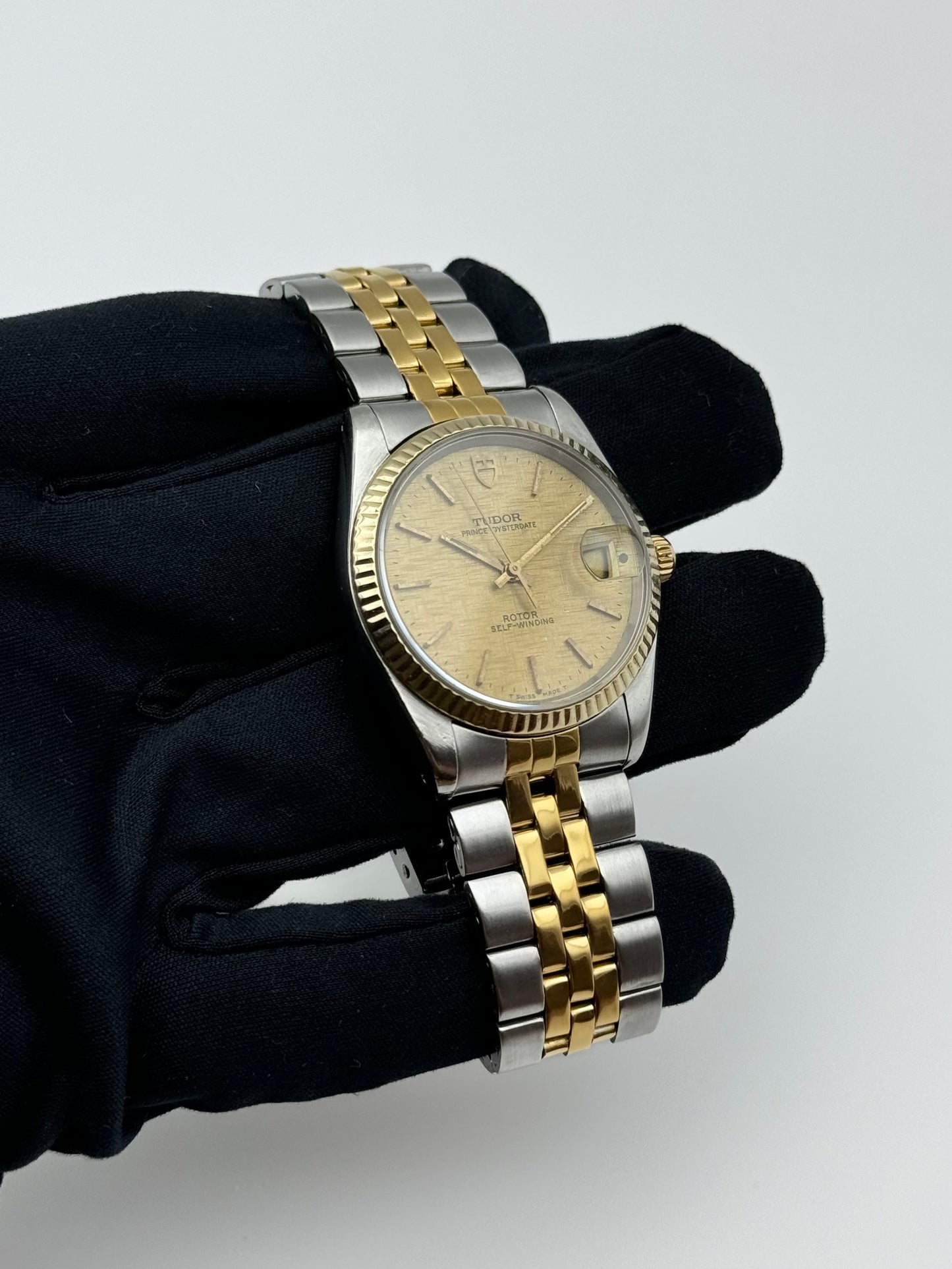 Tudor Prince Oysterdate 74033 Two-Tone - Rare Linen Dial