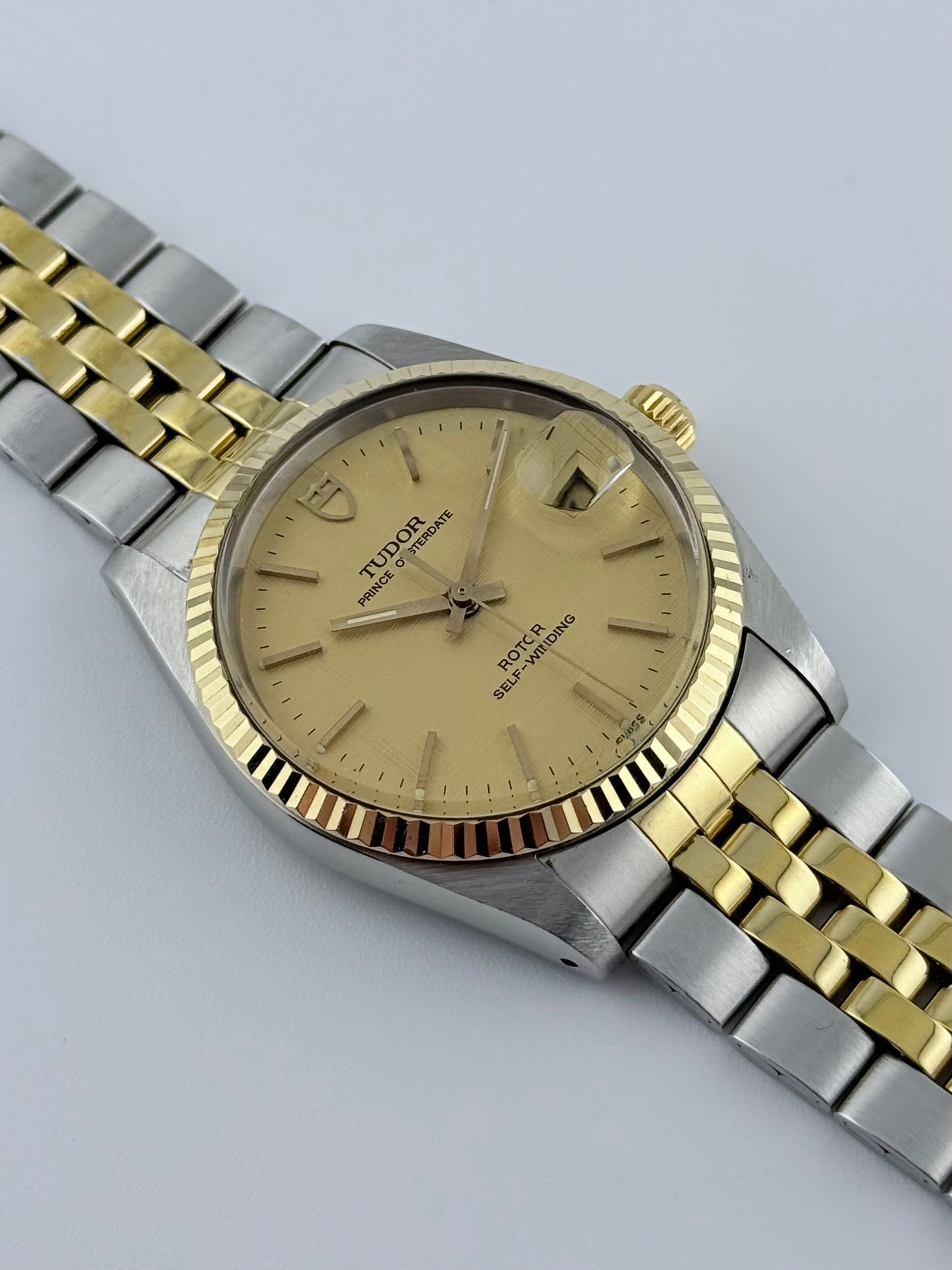 Tudor Prince Oysterdate 74033 Two-Tone - Rare Linen Dial