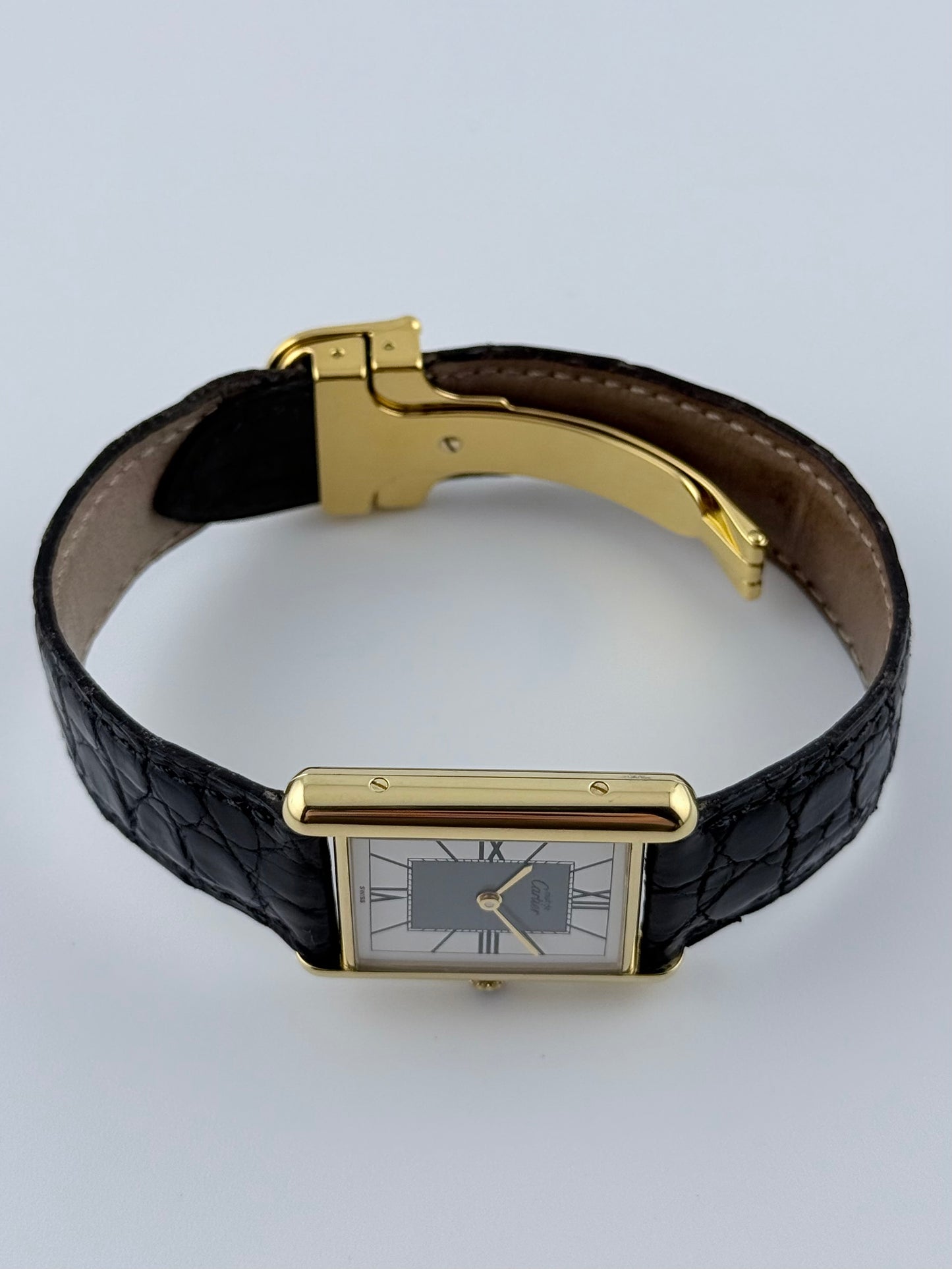 Cartier Tank Must De Tank Vermeil - Grey Art Deco Dial 590005 - Box and Papers