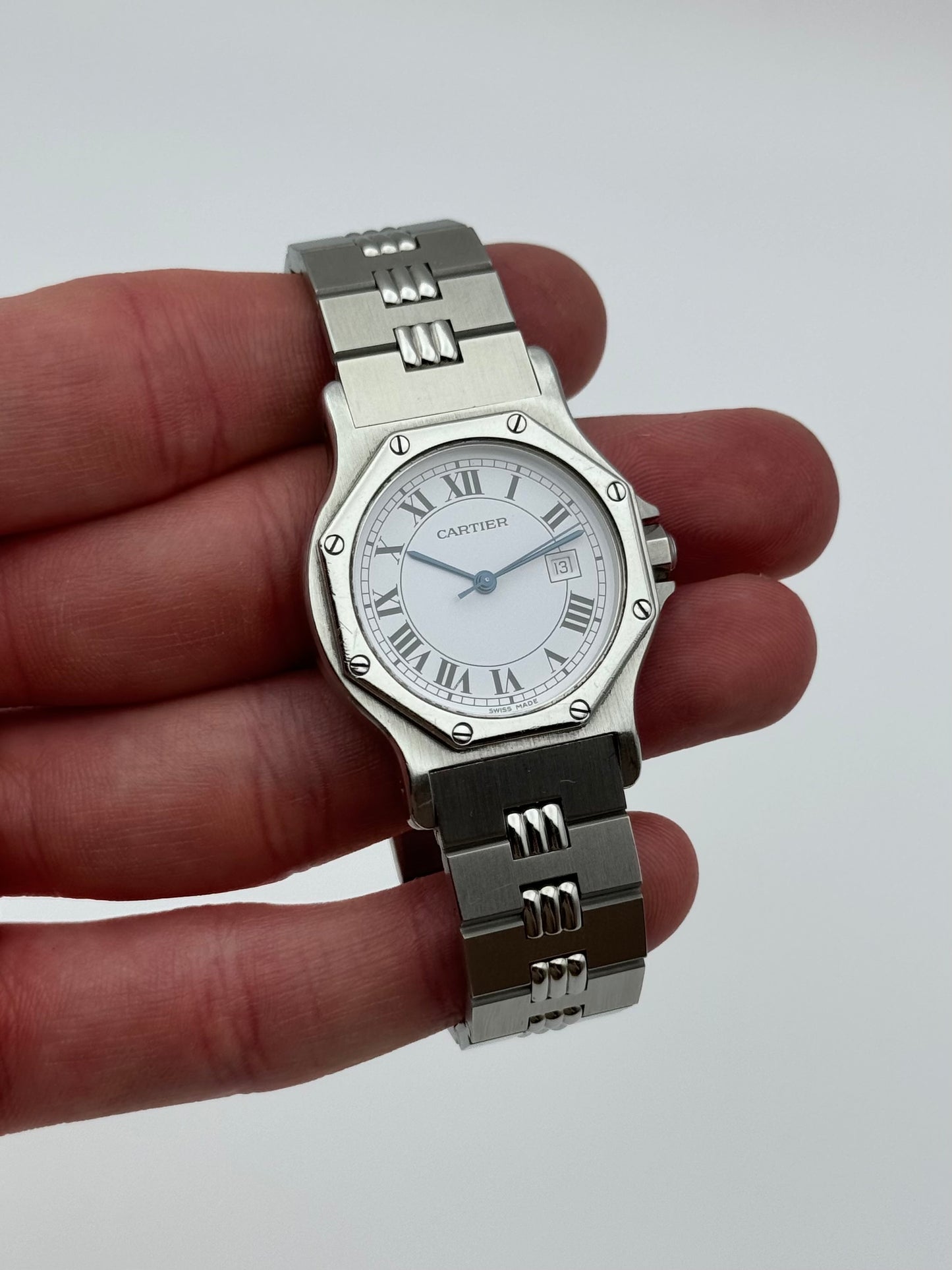 Cartier Santos Octagon Automatic Date 2965 - Special edition Godron Bracelet