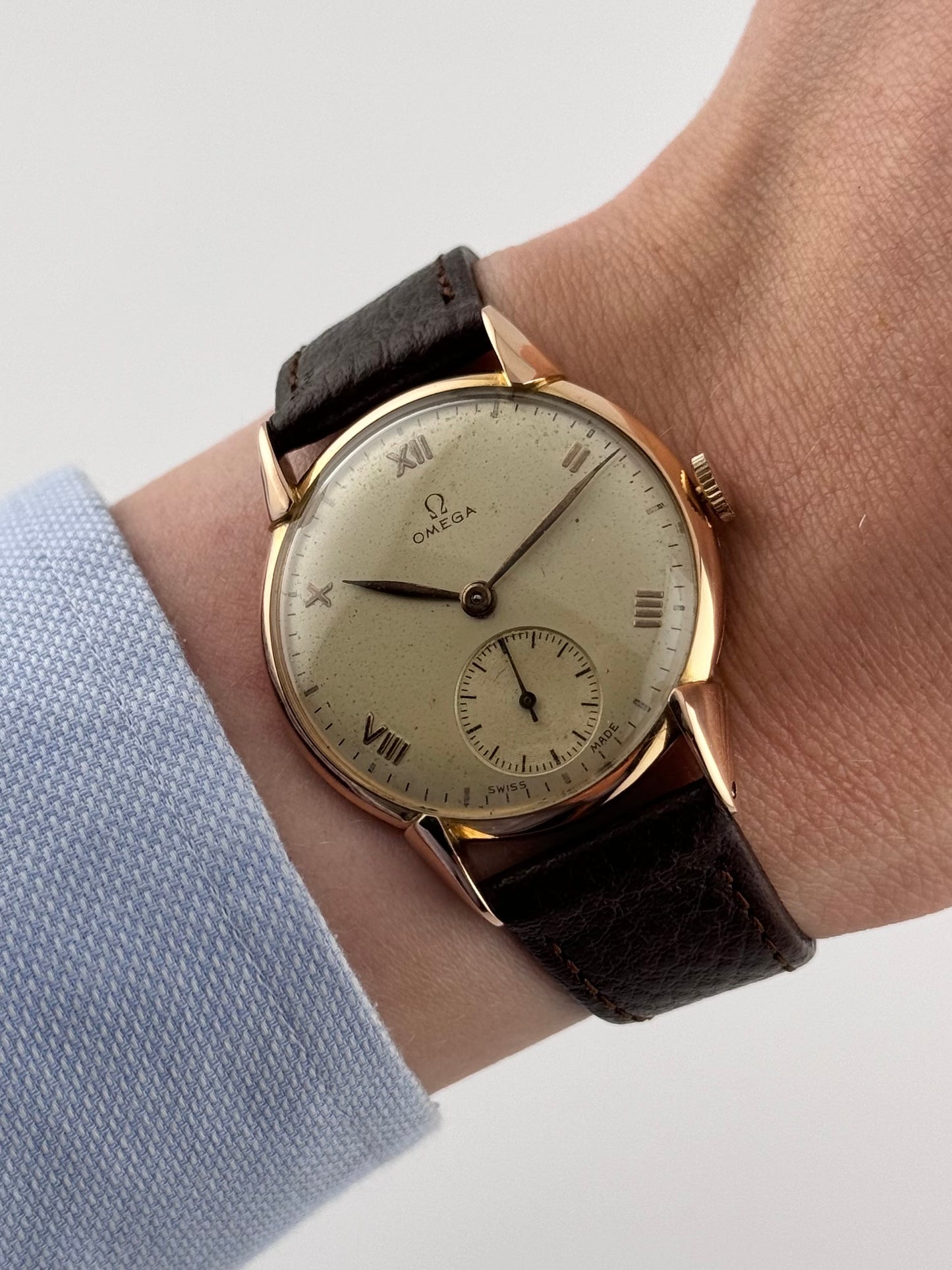 Omega Sub Seconds Manual Wind Solid 18ct Rose Gold
