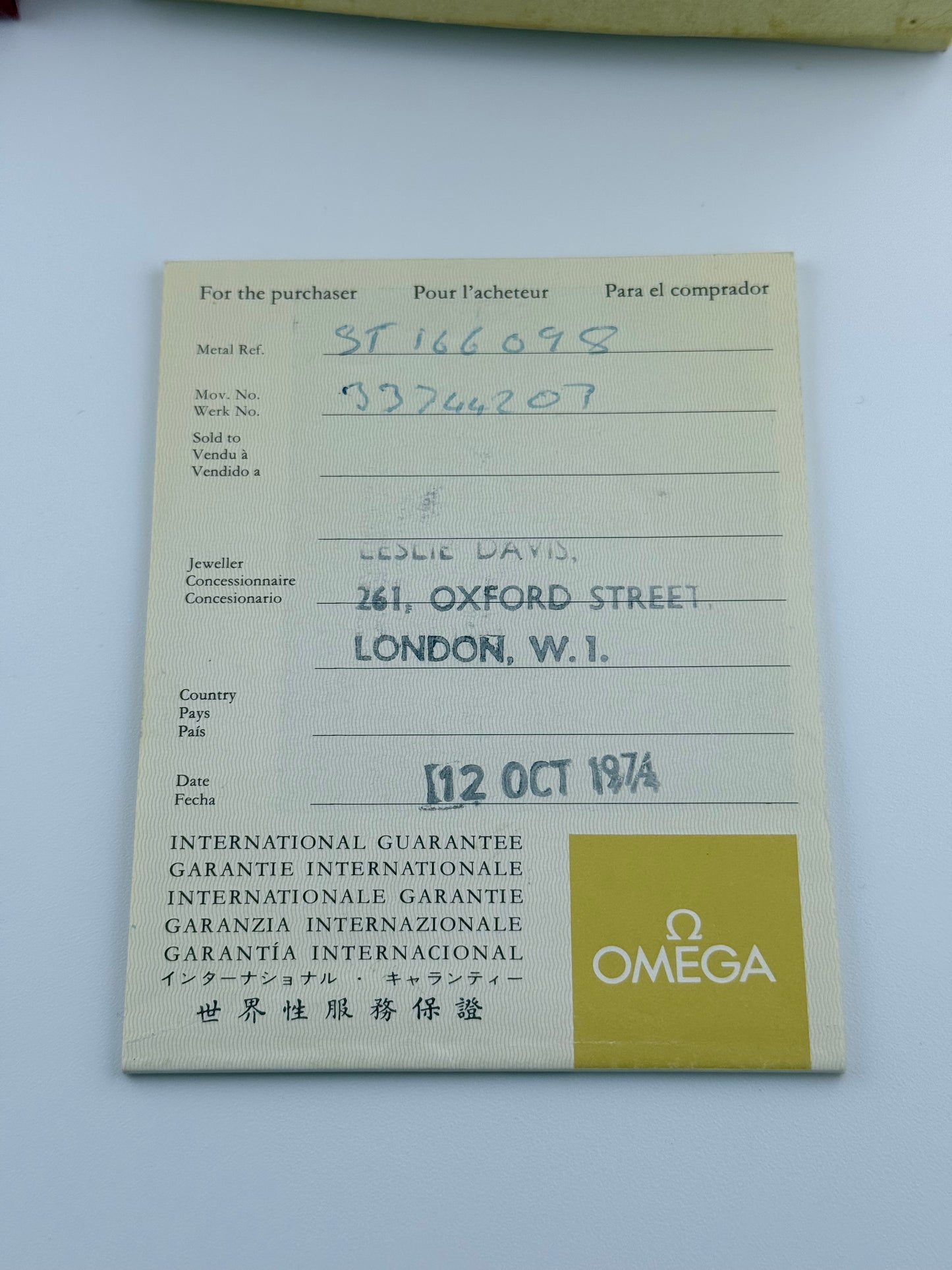 Omega Geneve Automatic Date 166.098 - Box and Papers