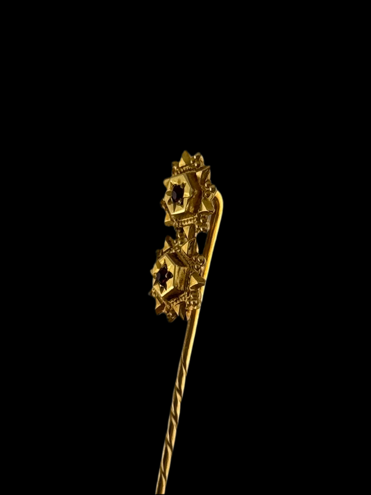 9ct Gold Gent’s Ruby Antique Stick Pin - Early 1900s - Original Box