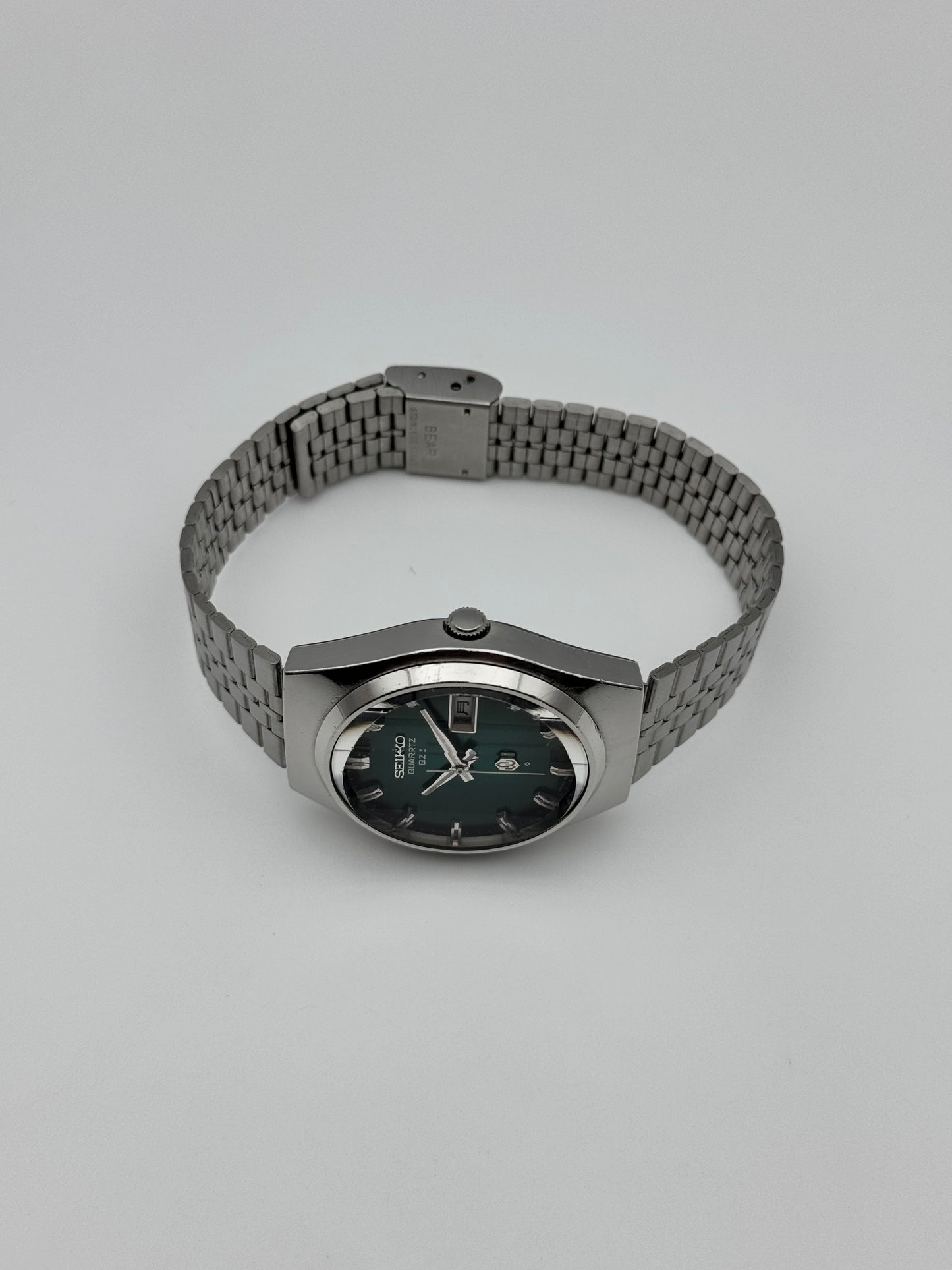 Seiko QZ Quartz JDM - 0923-8020 - Green Dial - Faceted Crystal
