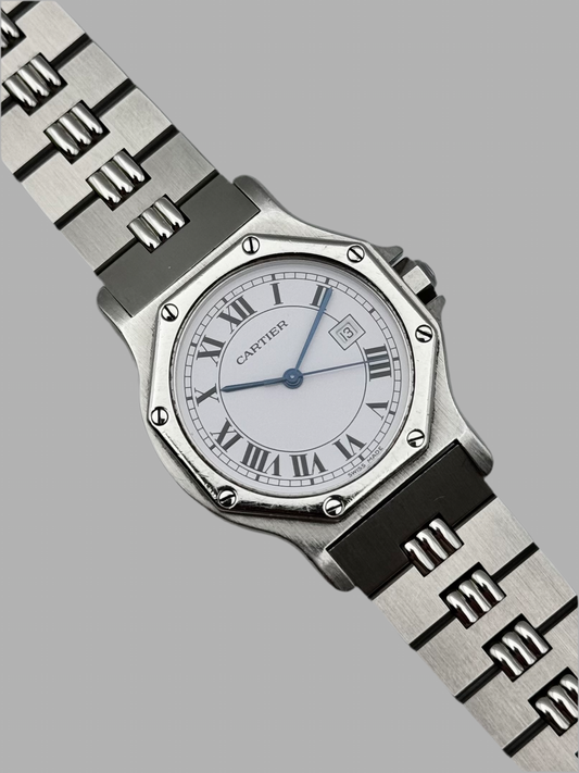 Cartier Santos Octagon Automatic Date 2965 - Special edition Godron Bracelet