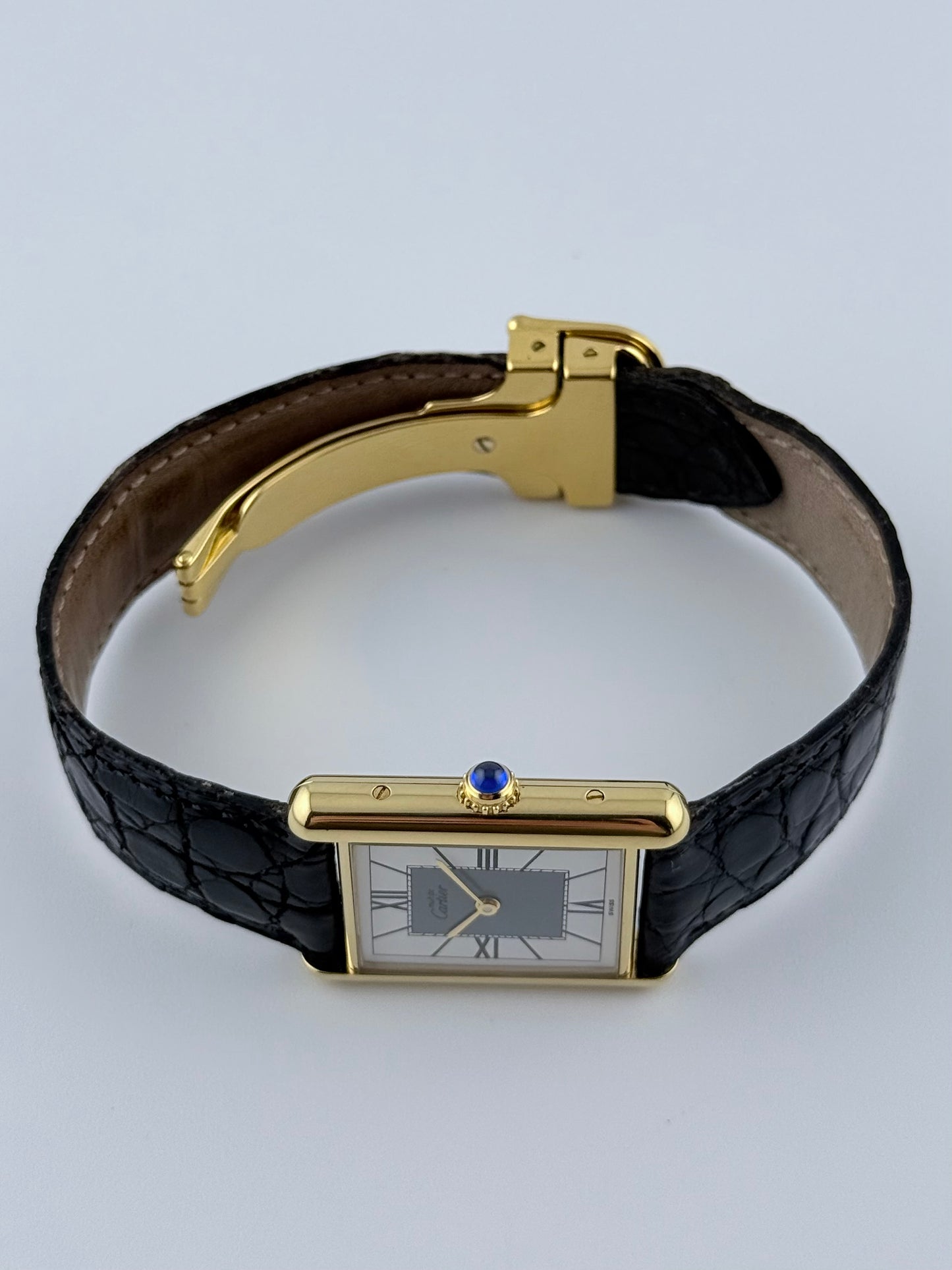 Cartier Tank Must De Tank Vermeil - Grey Art Deco Dial 590005 - Box and Papers