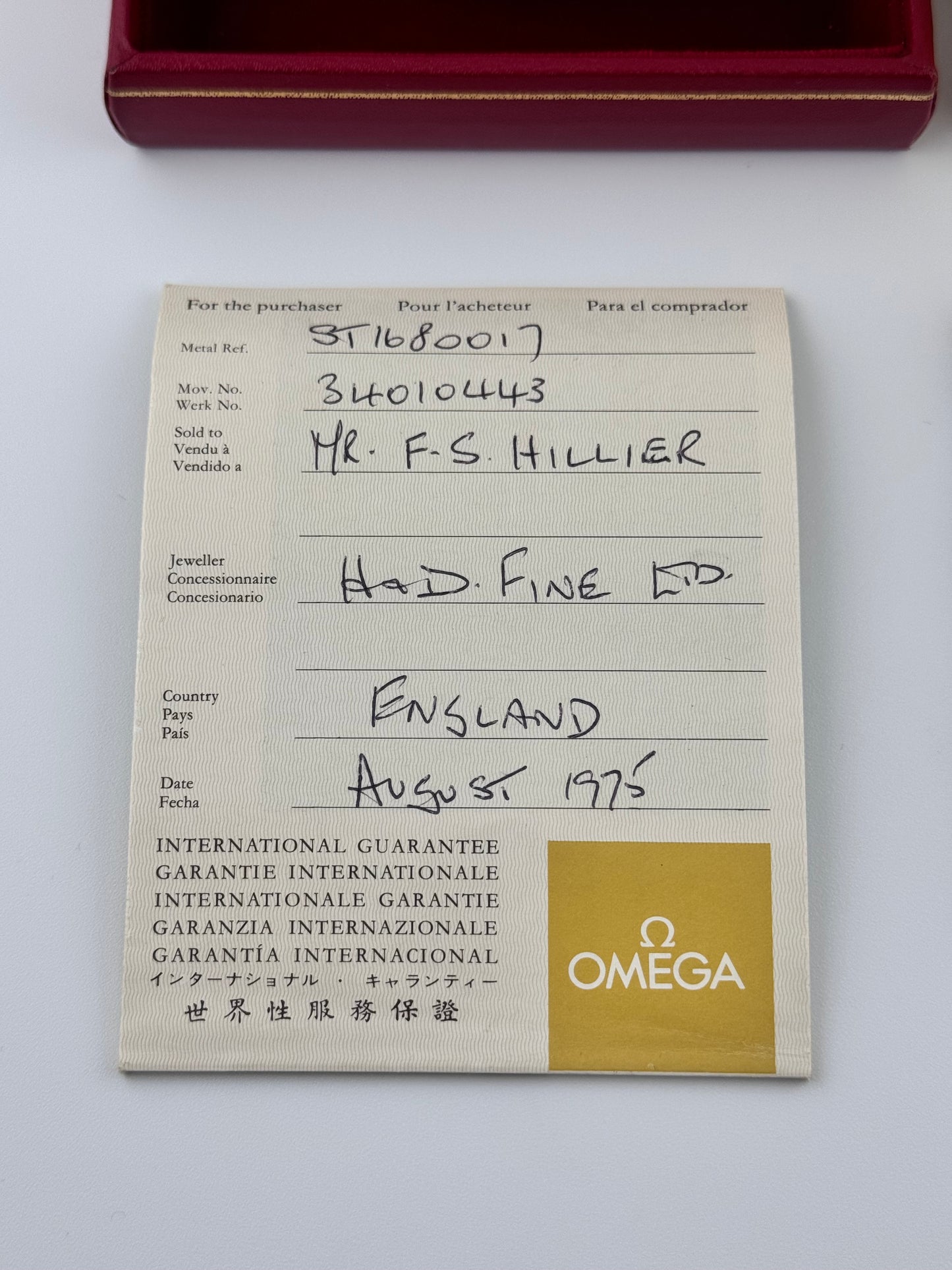 Omega Constellation Chronometer Automatic Date 168.017 Full Box and Papers