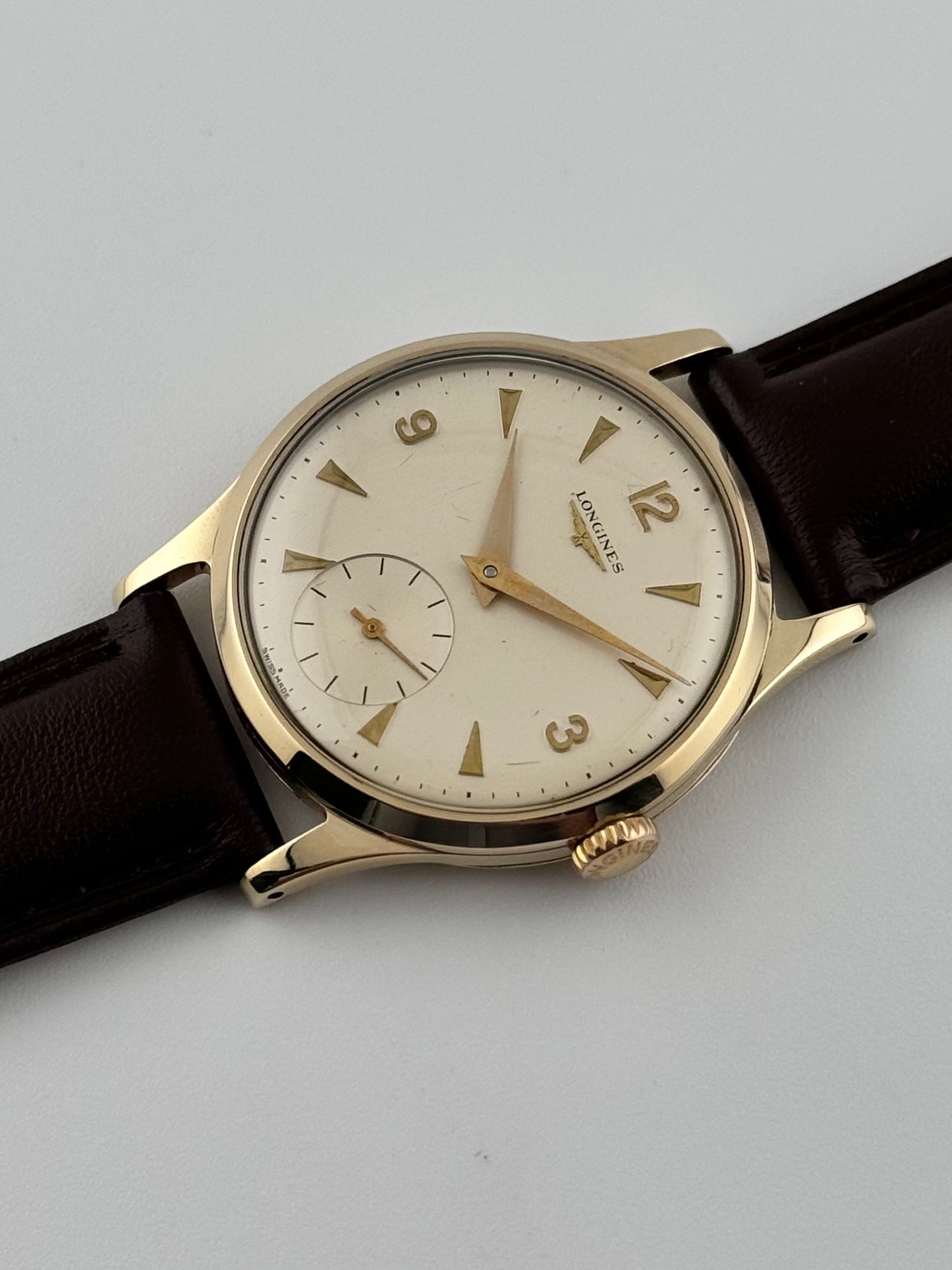 Longines Manual Wind Sub Seconds 9ct Gold