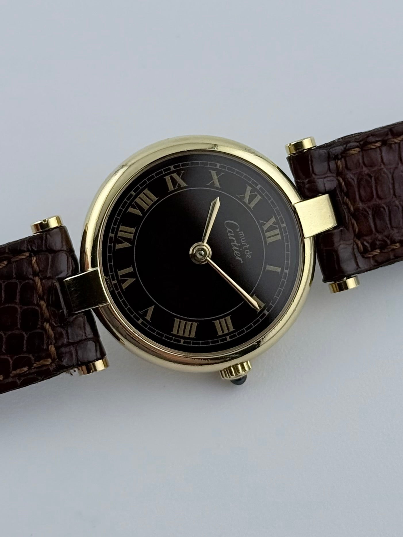 Cartier Must de Cartier Paris Quartz - 18 - Brown Wood Dial - Ladies