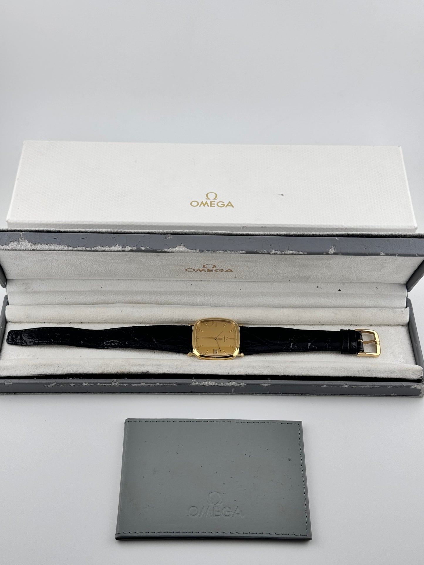 Omega De Ville Tank Quartz Date 196.0317.1 - Box and Papers