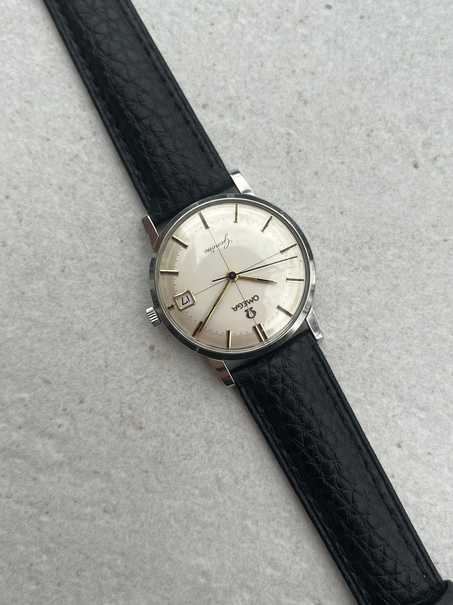 Omega Geneve Manual Wind Cross Hair Date Rare
