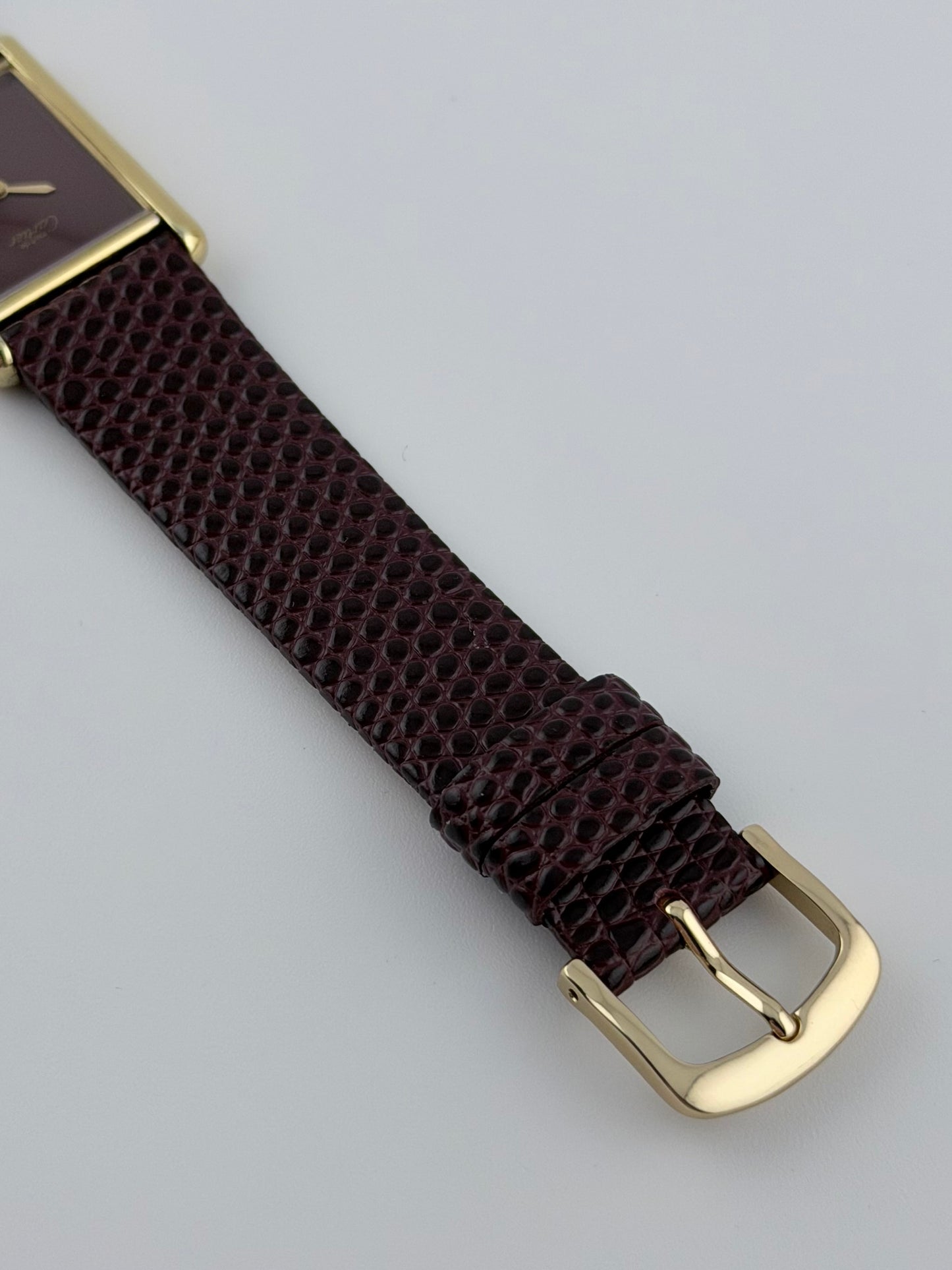 Cartier Must De Paris Tank Manual Wind - 6 - Burgundy Dial