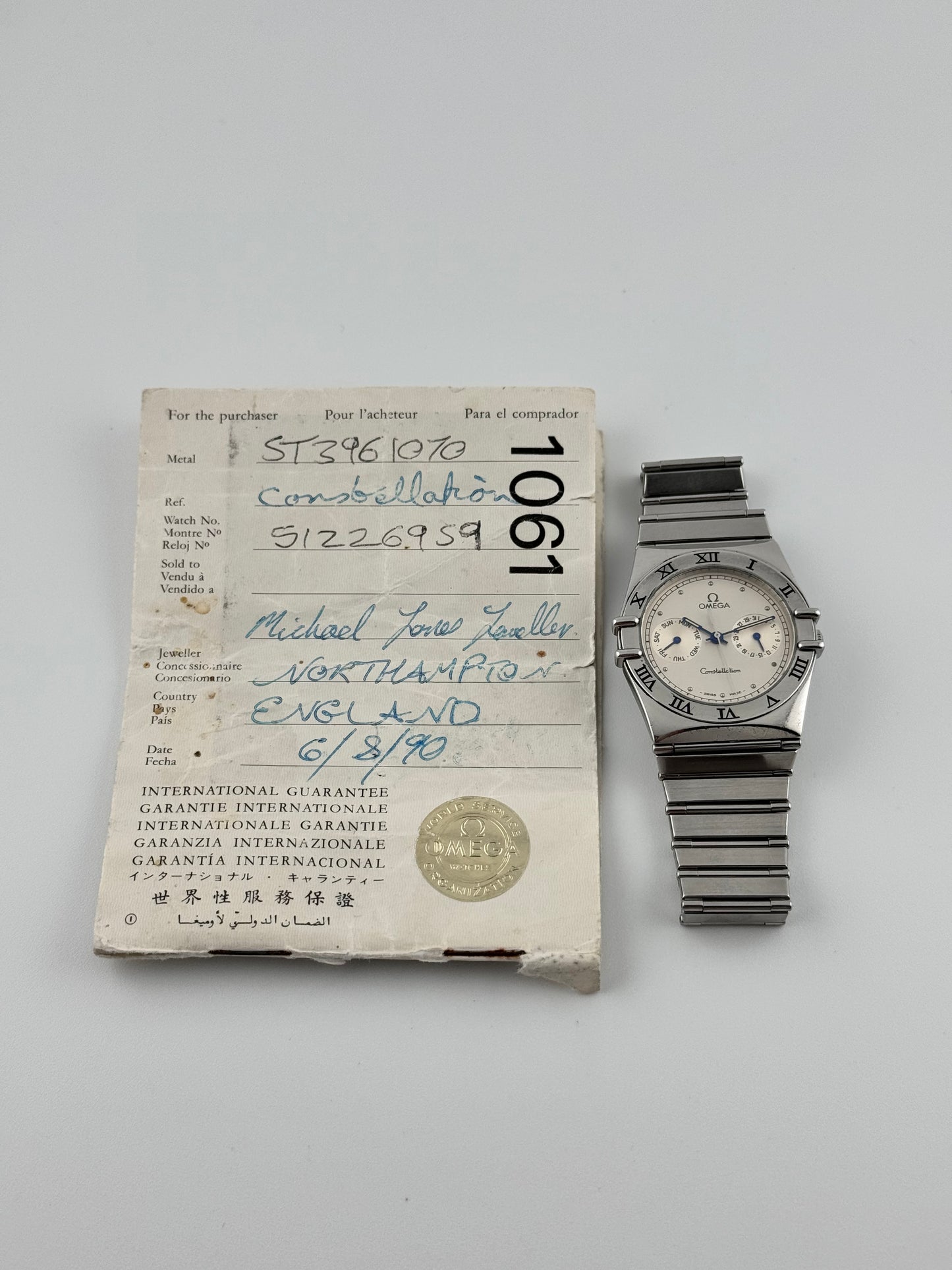 Omega Constellation Quartz Day Date 396.1070 - Original Papers