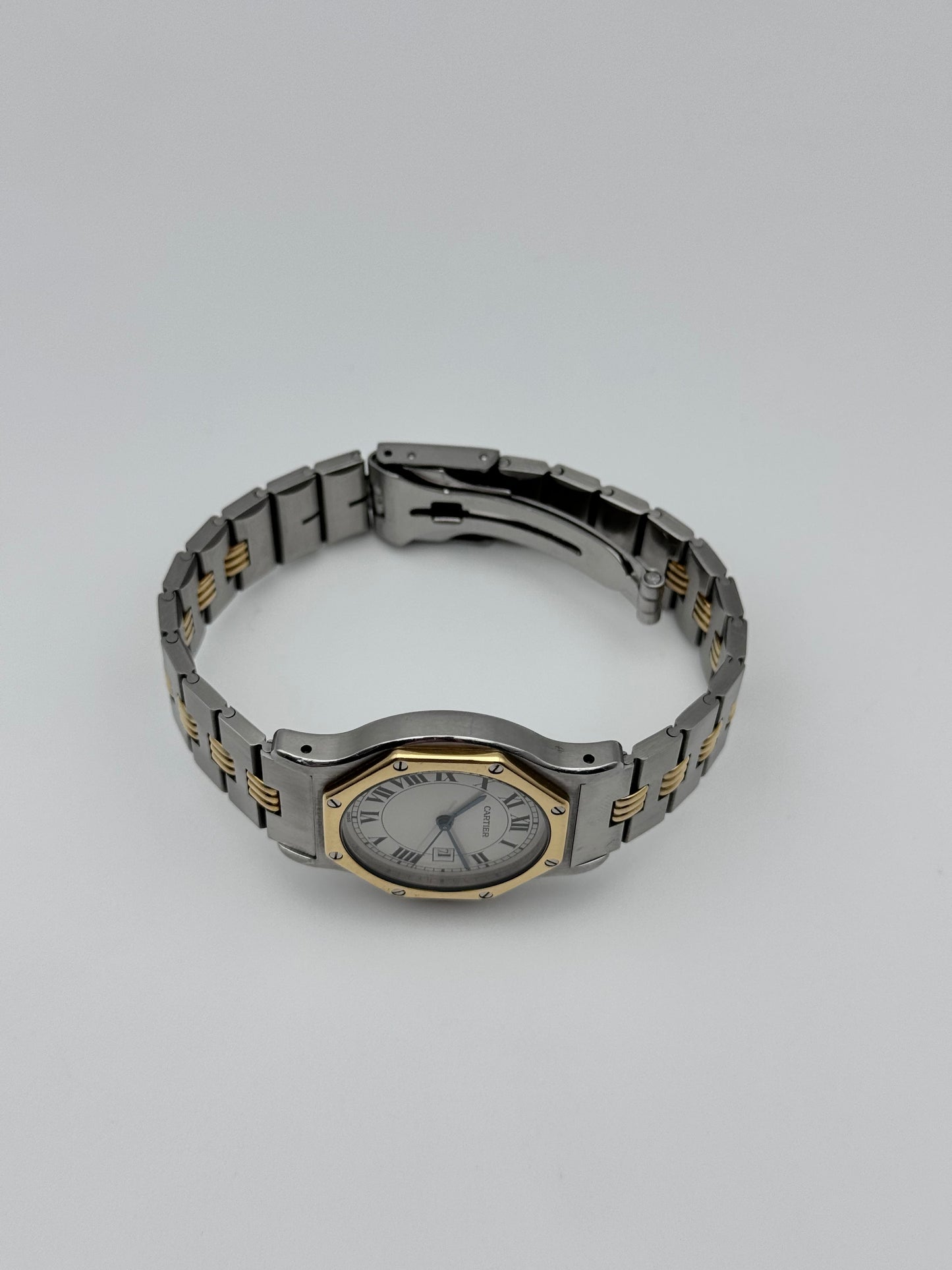 Cartier Santos Octagon Automatic Date 2966 - Special edition Gordon Bracelet - Original Box